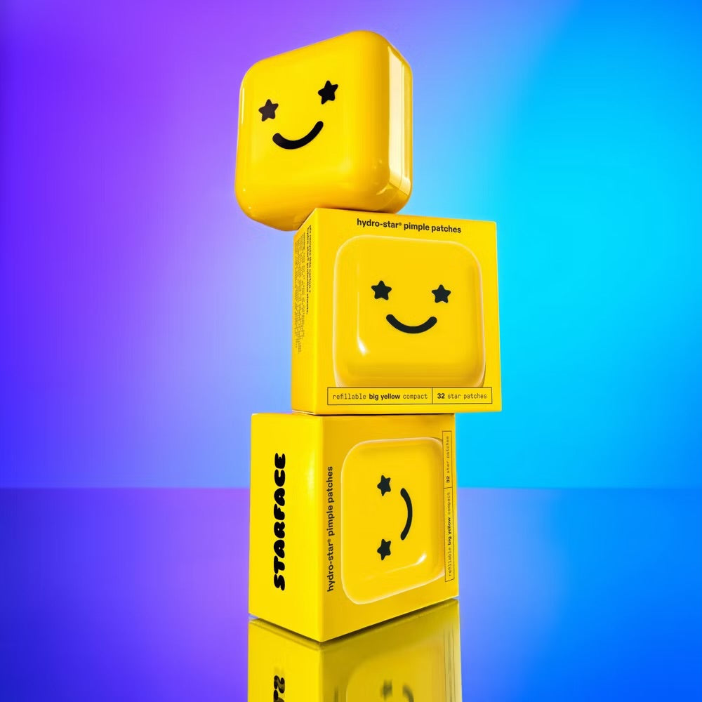 STARFACE Hydro-Star Pimple Patches + Refillable Compact - 32ct (yellow)