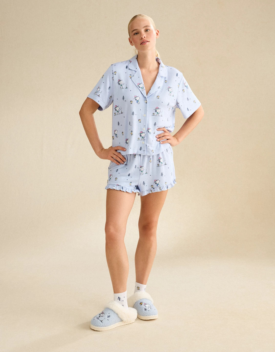 AMERICAN EAGLE AE Luxe Plush Snoopy Button-Up PJ Set *PRE ORDER*