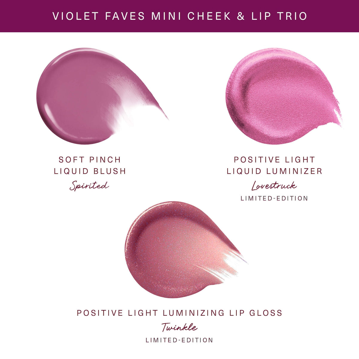 RARE BEAUTY Violet Faves Mini Cheek and Lip Trio Makeup Gift Set *PRE ORDER*
