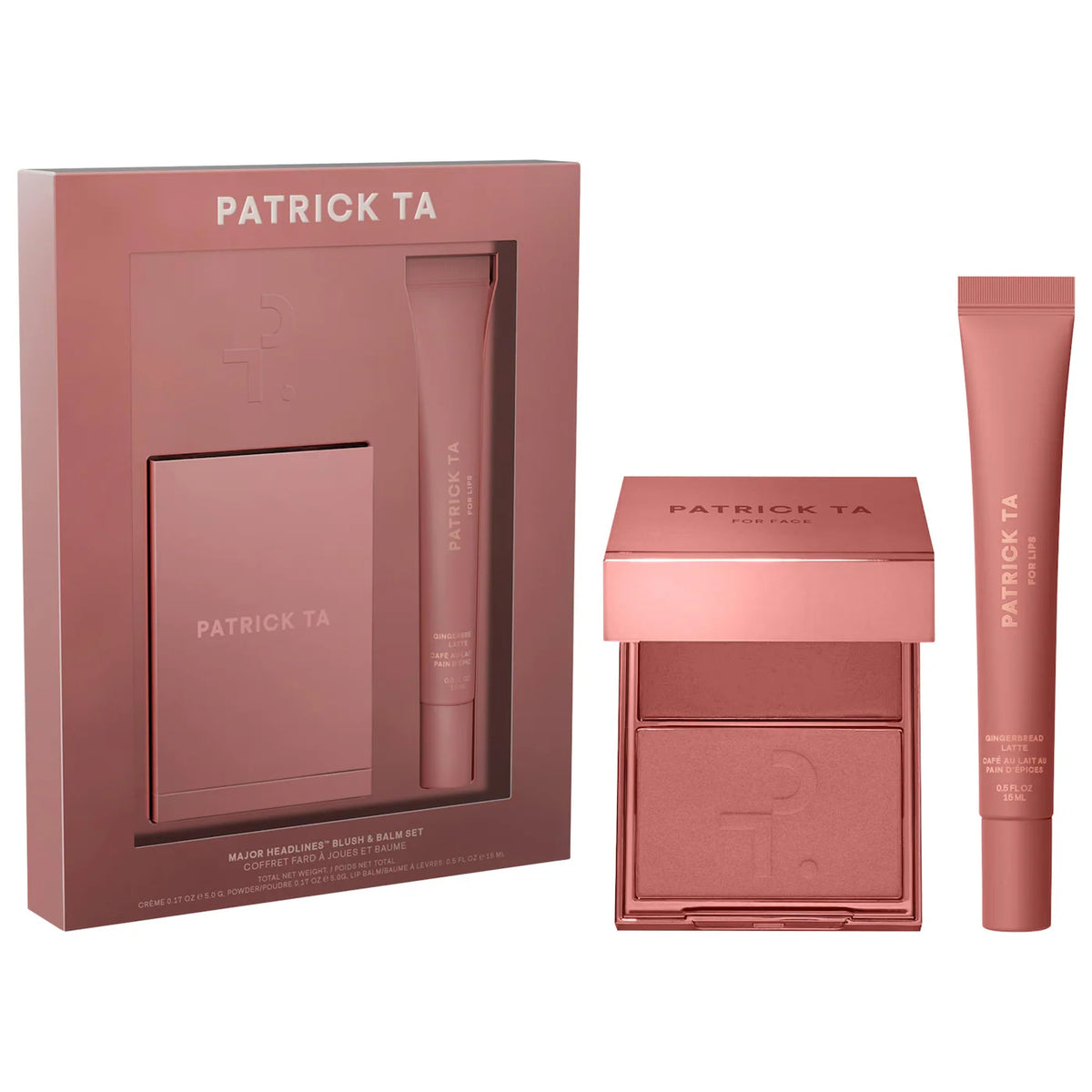 PATRICK TA Major Headlines Double-Take Crème & Powder Blush Duo & Lip Balm Makeup Gift Set *PRE ORDER*