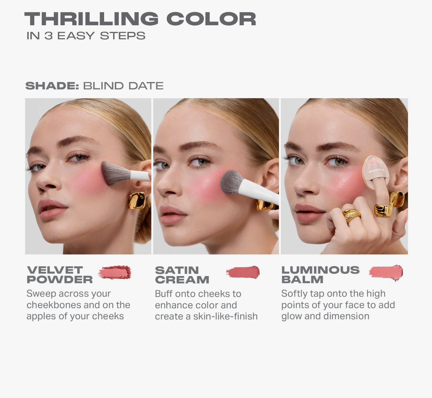 MORPHE Cheek Thrills Multi-Finish Face Trio