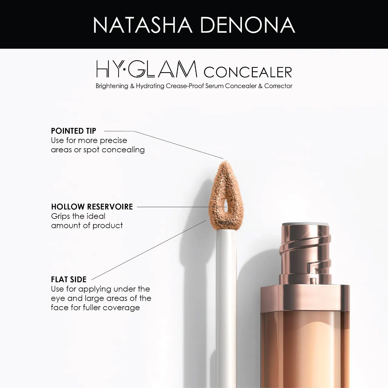 NATASHA DENONA Hy-Glam Brightening & Hydrating Medium to Full Coverage Crease Proof Serum Concealer *PRE ORDER*