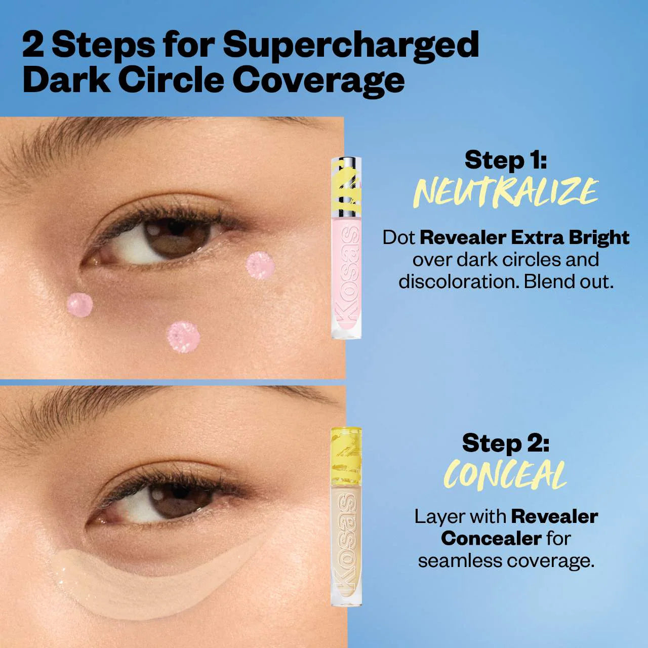 KOSAS Revealer Extra Bright Serum-Powered Color Correctors for Dark Circles