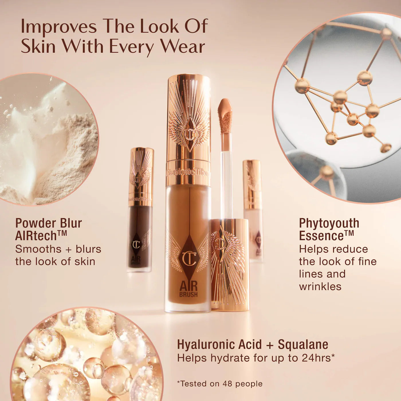 CHARLOTTE TILBURY Airbrush Flawless Crease-Proof Long-Wear Blur Concealer with Hyaluronic Acid *PRE ORDER*