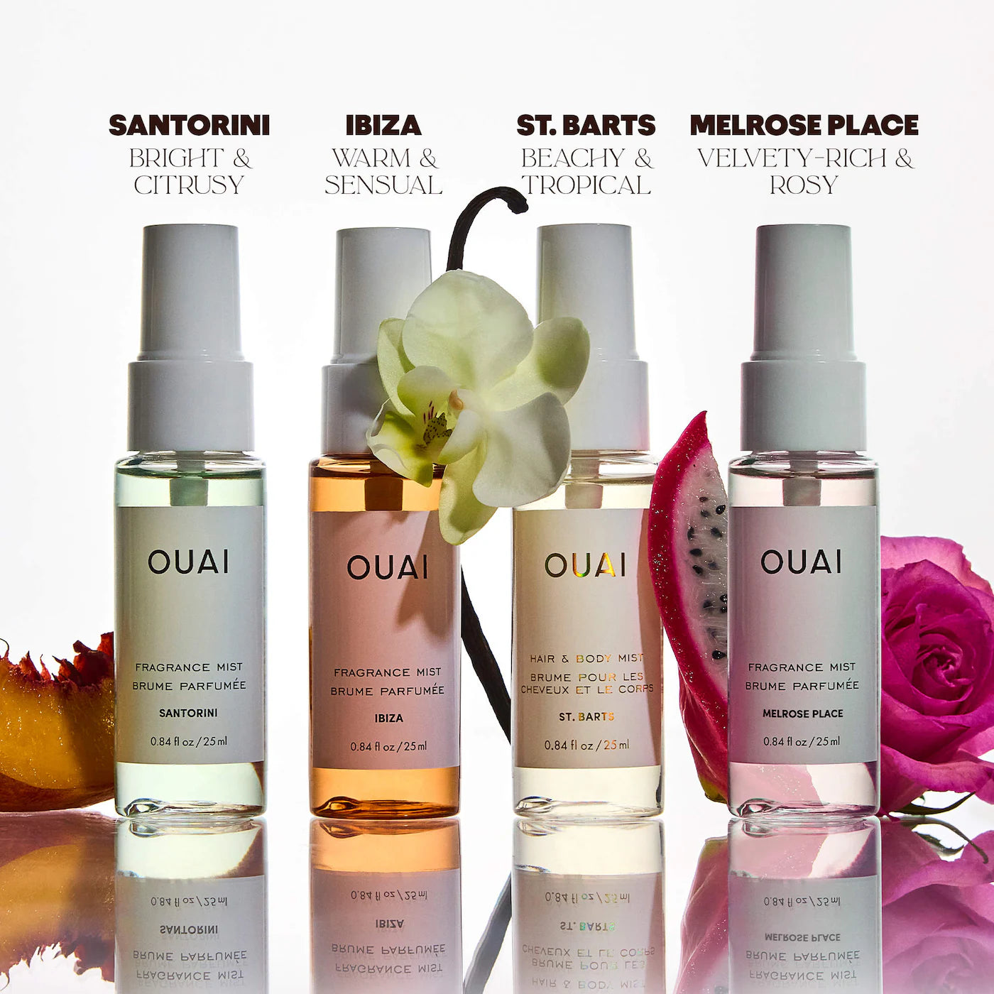 OUAI Mini St. Barts, Ibiza, Santorini & Melrose Hair & Body Mist Set *PRE ORDER*