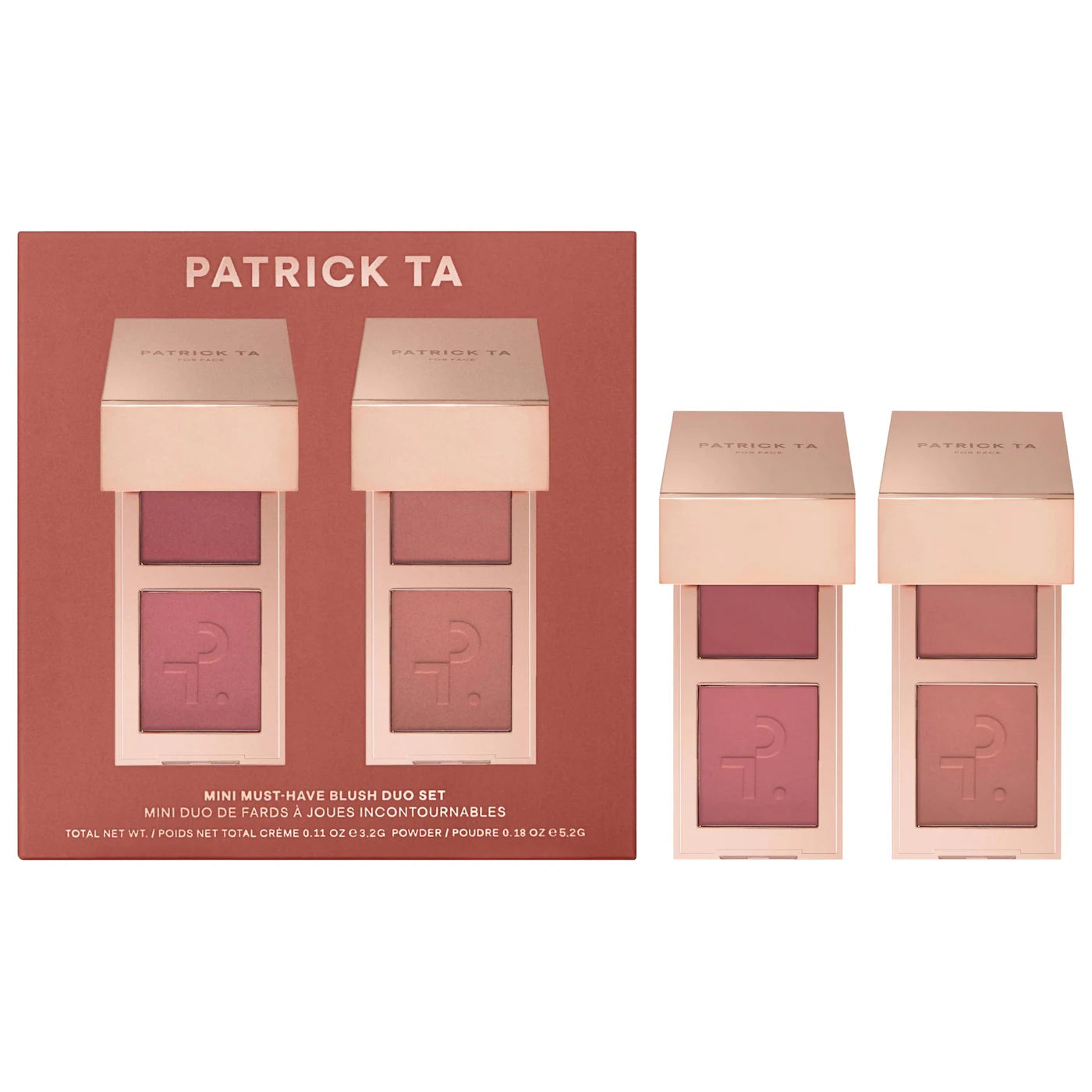 PATRICK TA Mini Must-Have Major Headlines Double-Take Crème & Powder Blush Duo Set *PRE ORDER*