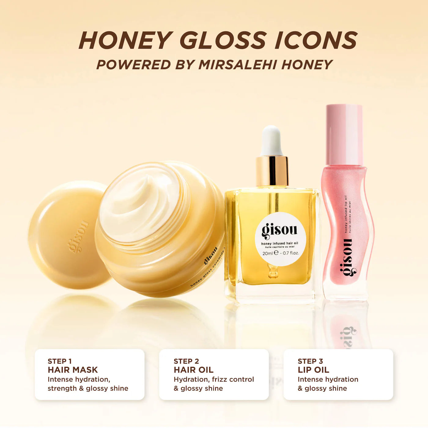 GISOU Honey Glow Icons Hair & Lip Set *PRE ORDER*