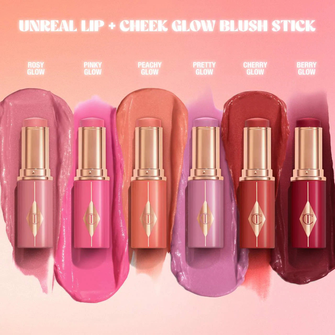 CHARLOTTE TILBURY Unreal Lip + Cheek Glow Blush Stick with Hyaluronic Acid *PRE ORDER*