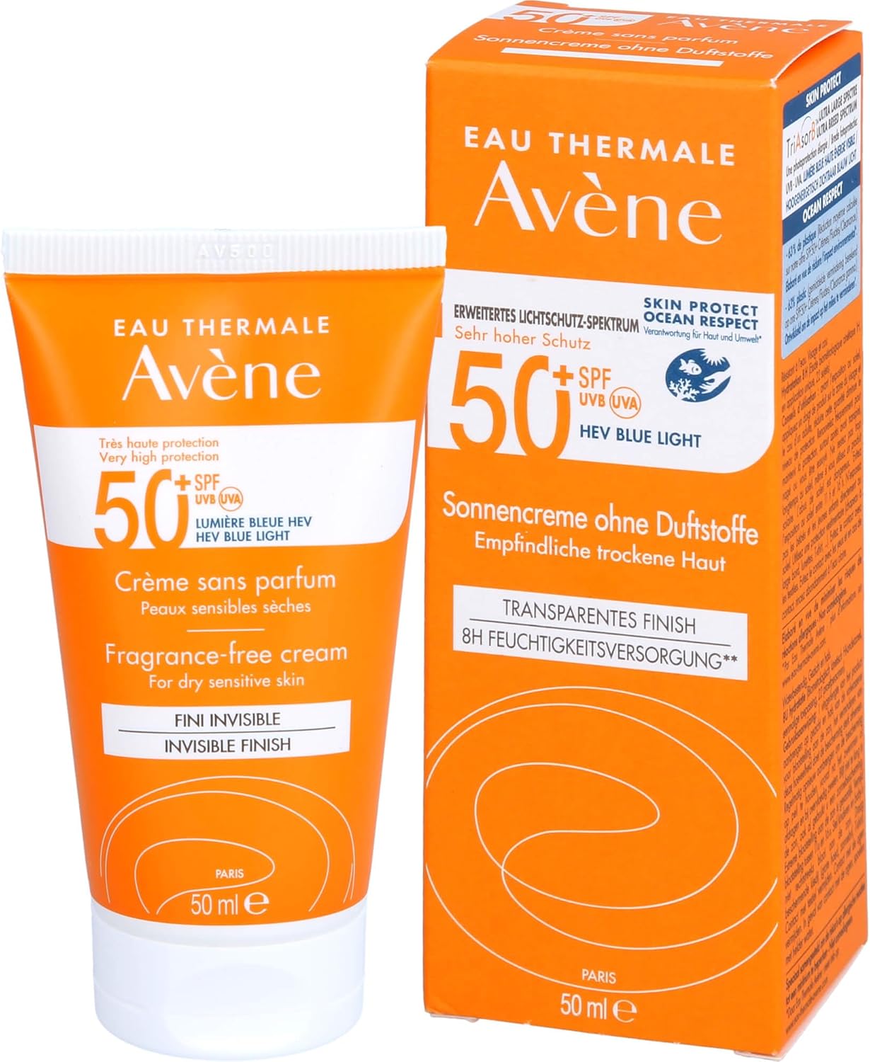 AVÈNE Crema Solar fps50, Sin Color para Piel Seca, 50ml