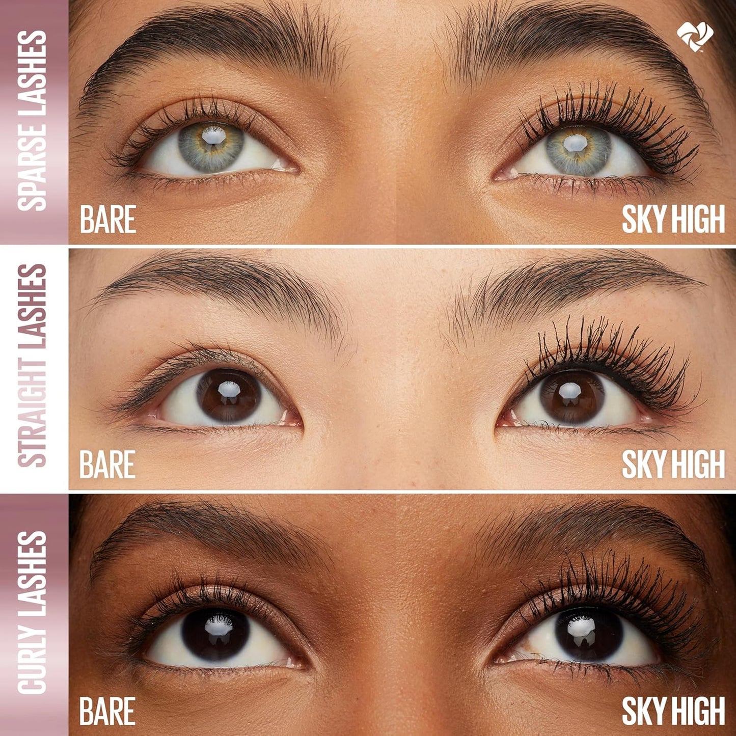 MAYBELLINE Sky High Máscara de Pestañas, Lavable, Tono Burgundy Haze