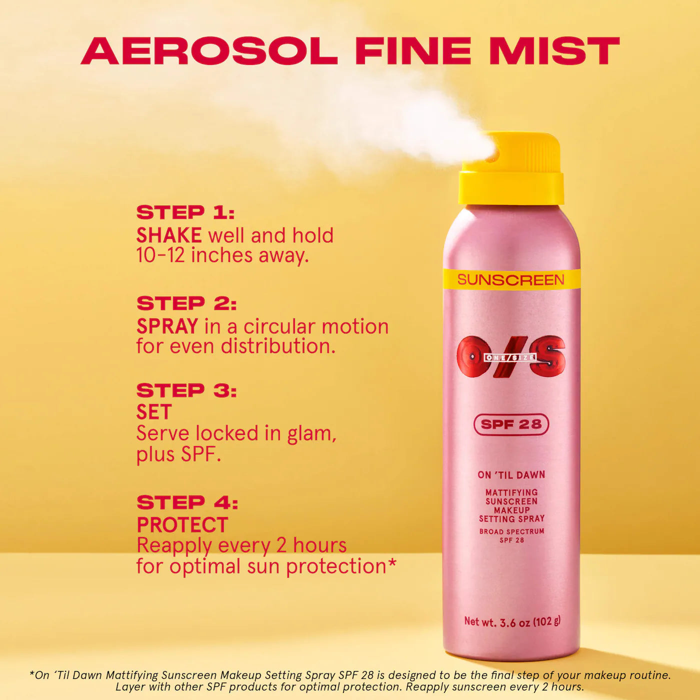 ONE SIZE On 'Til Dawn Mattifying Sunscreen Makeup Setting Spray SPF 28