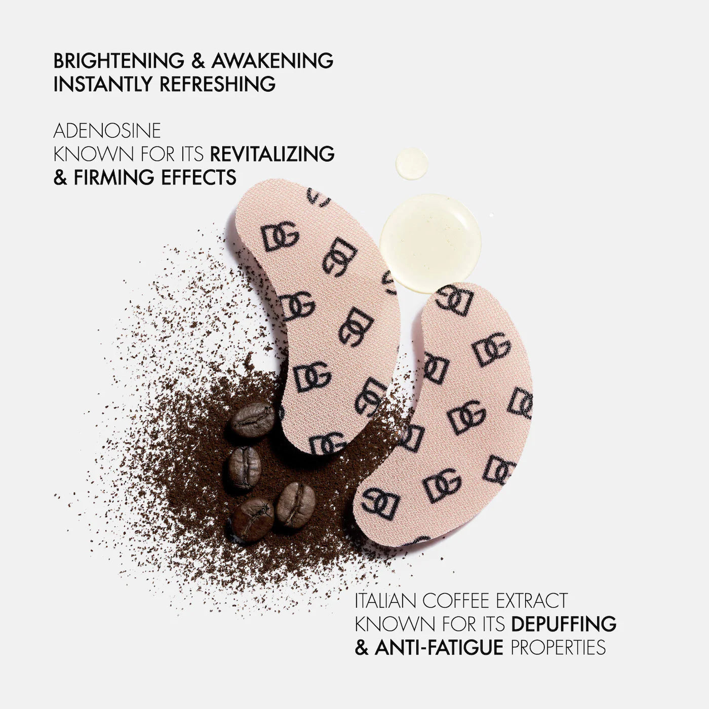 DOLCE&GABBANA No-Puff Caffeine Eye Patches Depuffing & Brightening Gel Pads with Adenosine *PRE ORDER*