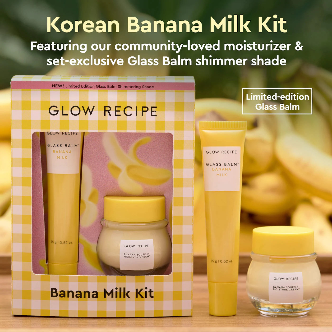GLOW RECIPE Banana Moisturizing Cream & Shimmer Lip Treatment Duo *PRE ORDER*