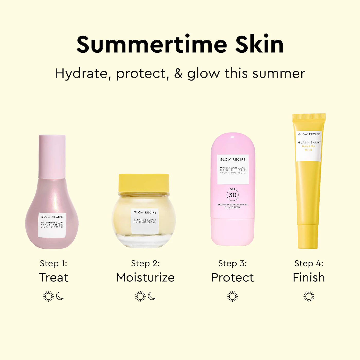 GLOW RECIPE Banana Moisturizing Cream & Shimmer Lip Treatment Duo *PRE ORDER*