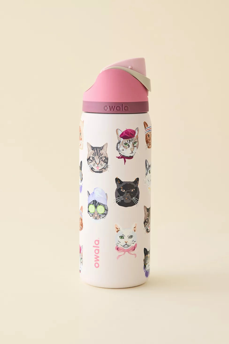 OWALA Exclusive Cat Collage FreeSip 32 oz Water Bottle *PRE ORDER*
