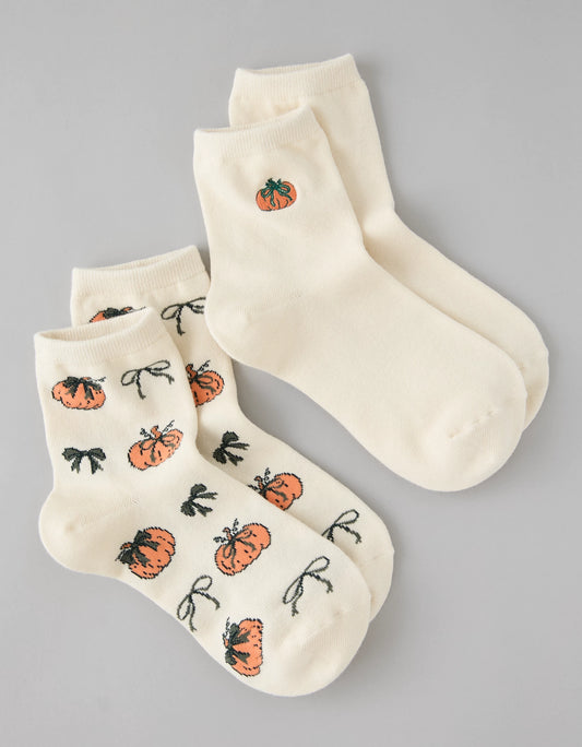 AMERICAN EAGLE AE Halloween Cropped Crew Socks 2-Pack