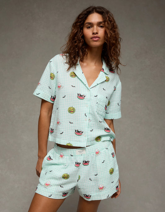 AMERICAN EAGLE AE Cotton Gauze Short-Sleeve PJ Set *PRE ORDER*