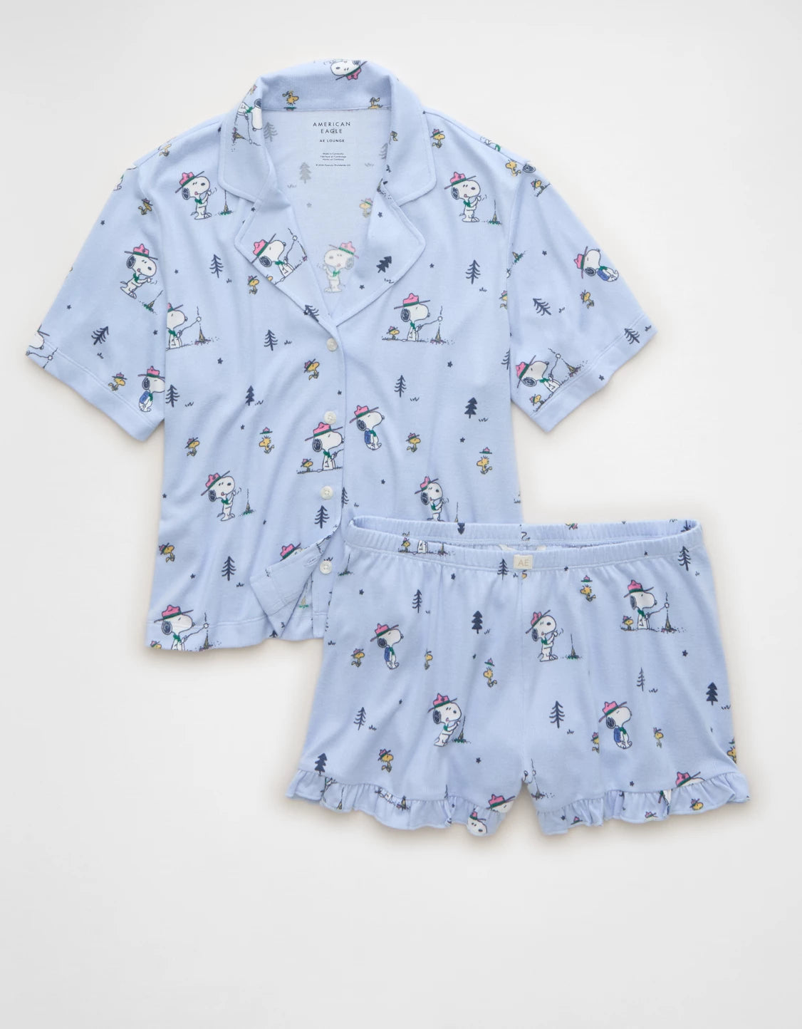 AMERICAN EAGLE AE Luxe Plush Snoopy Button-Up PJ Set *PRE ORDER*