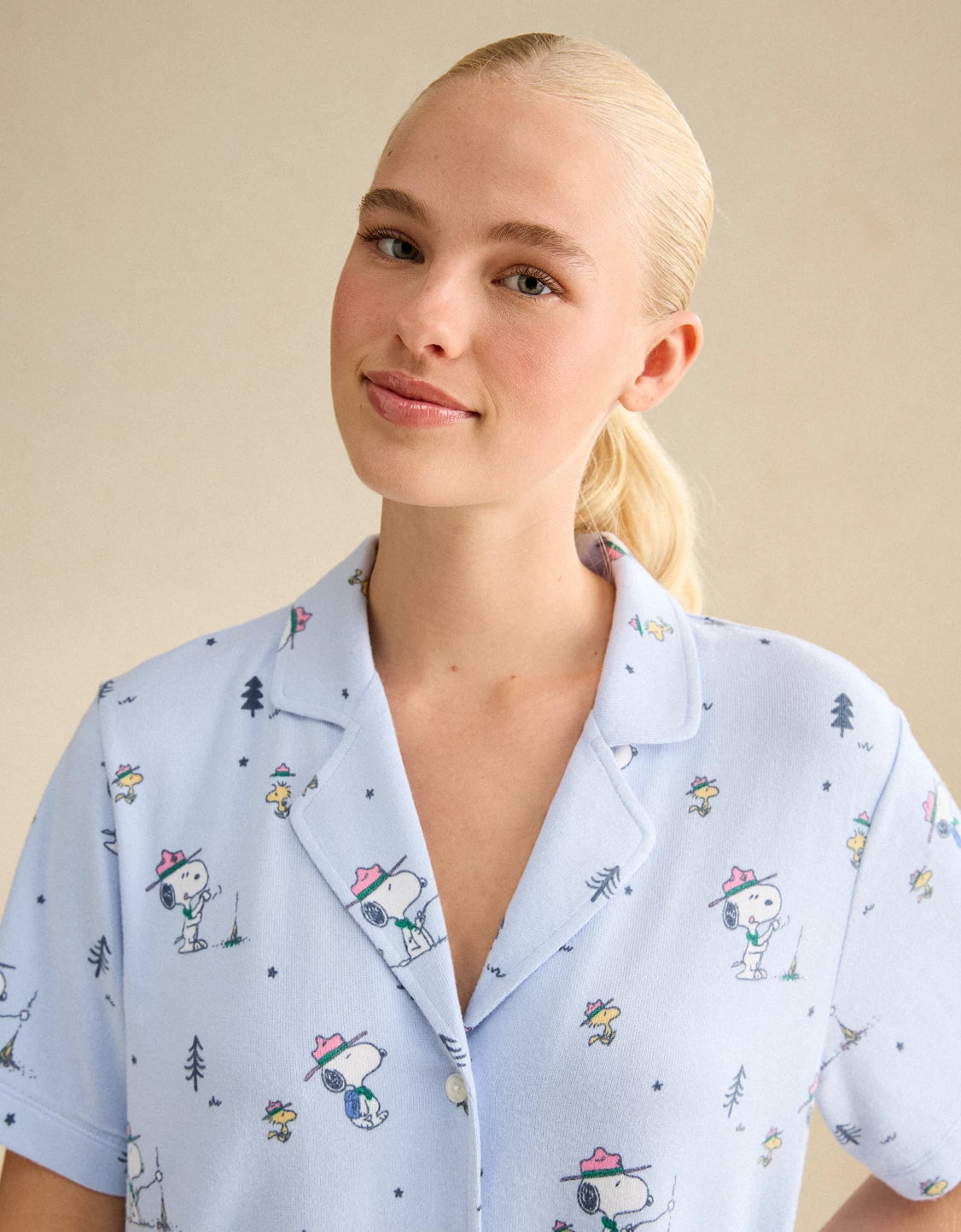 AMERICAN EAGLE AE Luxe Plush Snoopy Button-Up PJ Set *PRE ORDER*