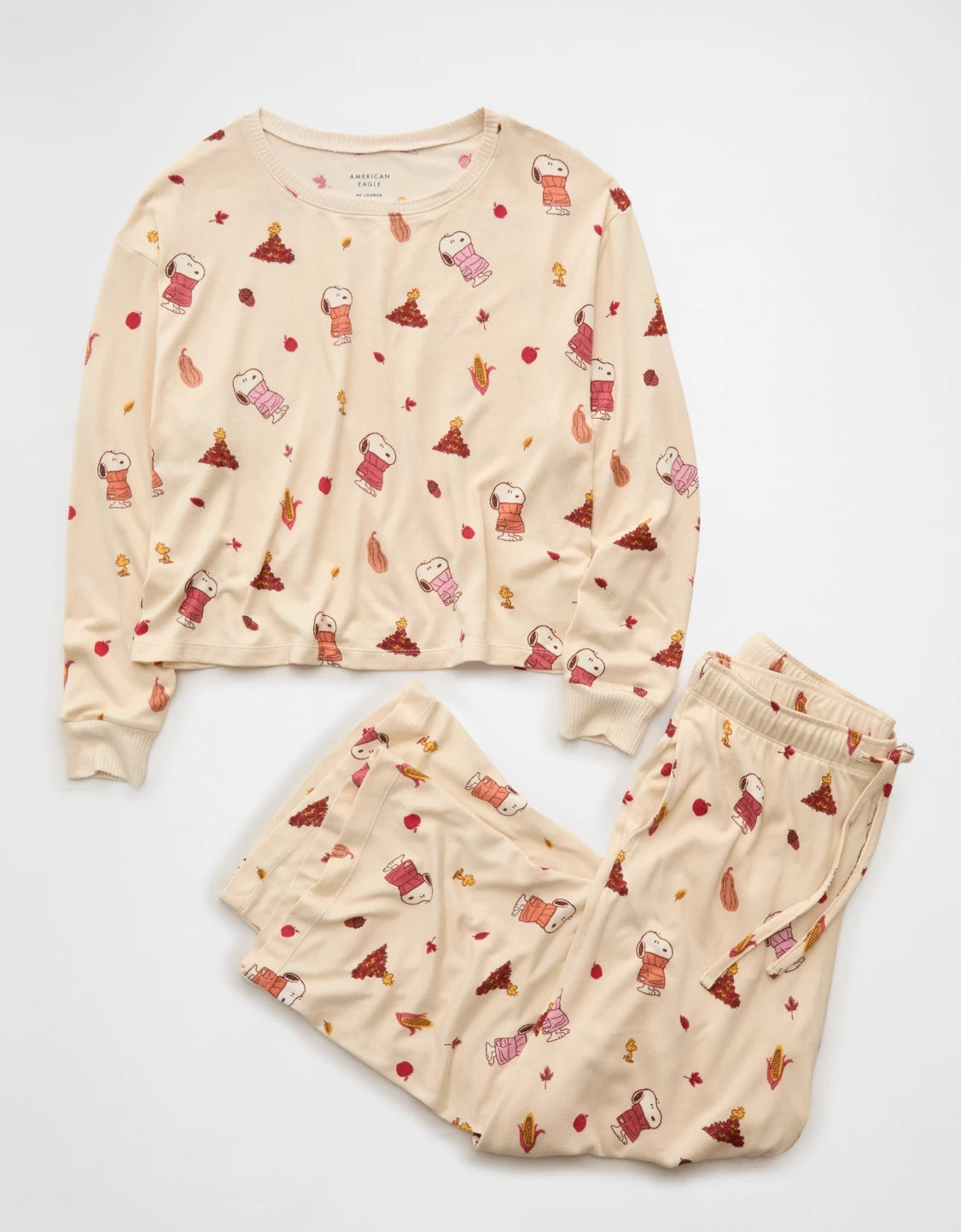 AMERICAN EAGLE AE Luxe Plush Snoopy Long Sleeve + Pant PJ Set *PRE ORDER*