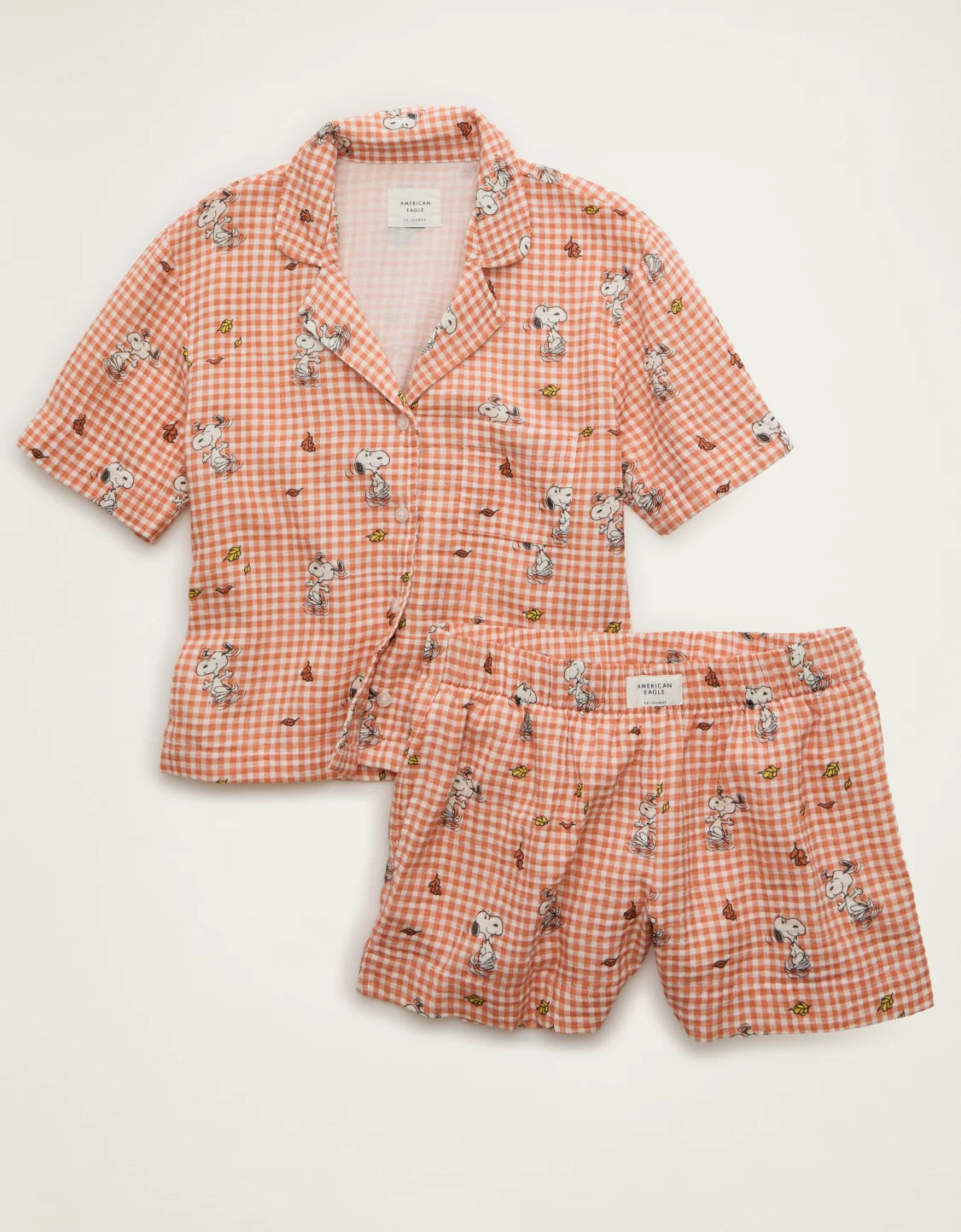 AMERICAN EAGLE AE Snoopy Cotton Gauze Short-Sleeve PJ Set *PRE ORDER*