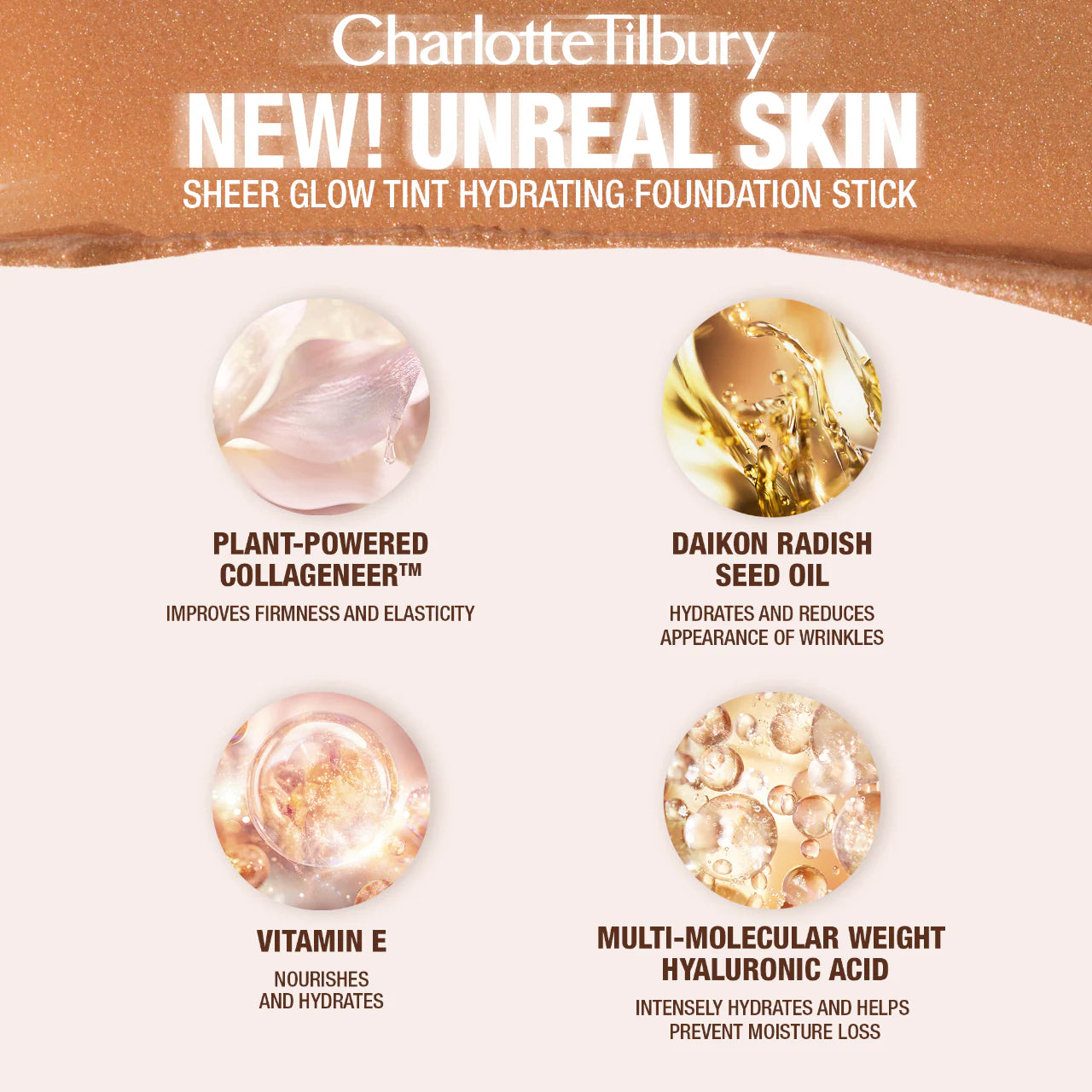 CHARLOTTE TILBURY Unreal Skin Sheer Glow Tint Hydrating Foundation Stick