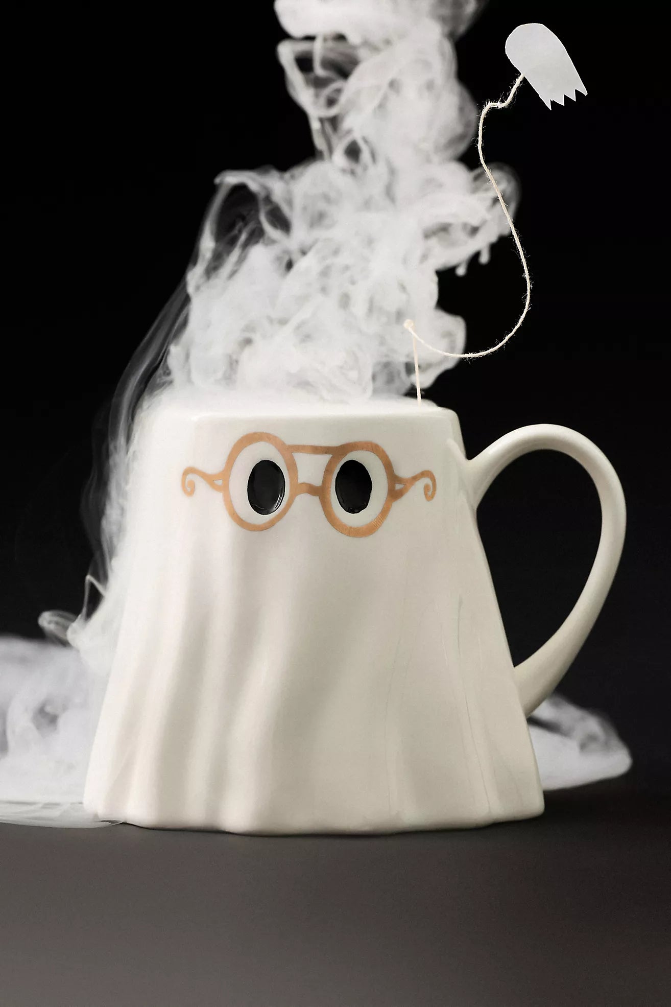 The Mud Fairy Stoneware 24k Gold Accent Ghost Mug