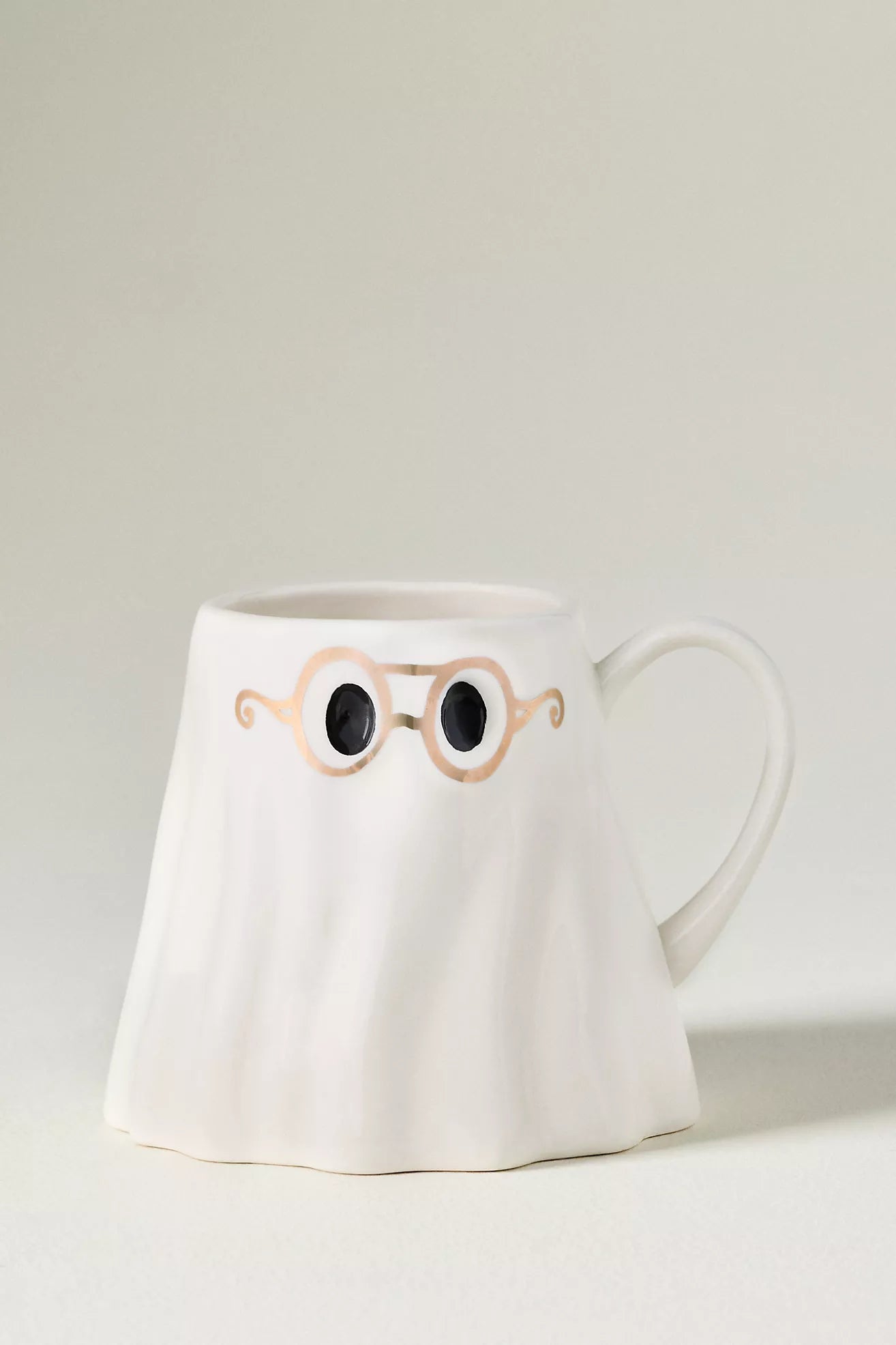 The Mud Fairy Stoneware 24k Gold Accent Ghost Mug
