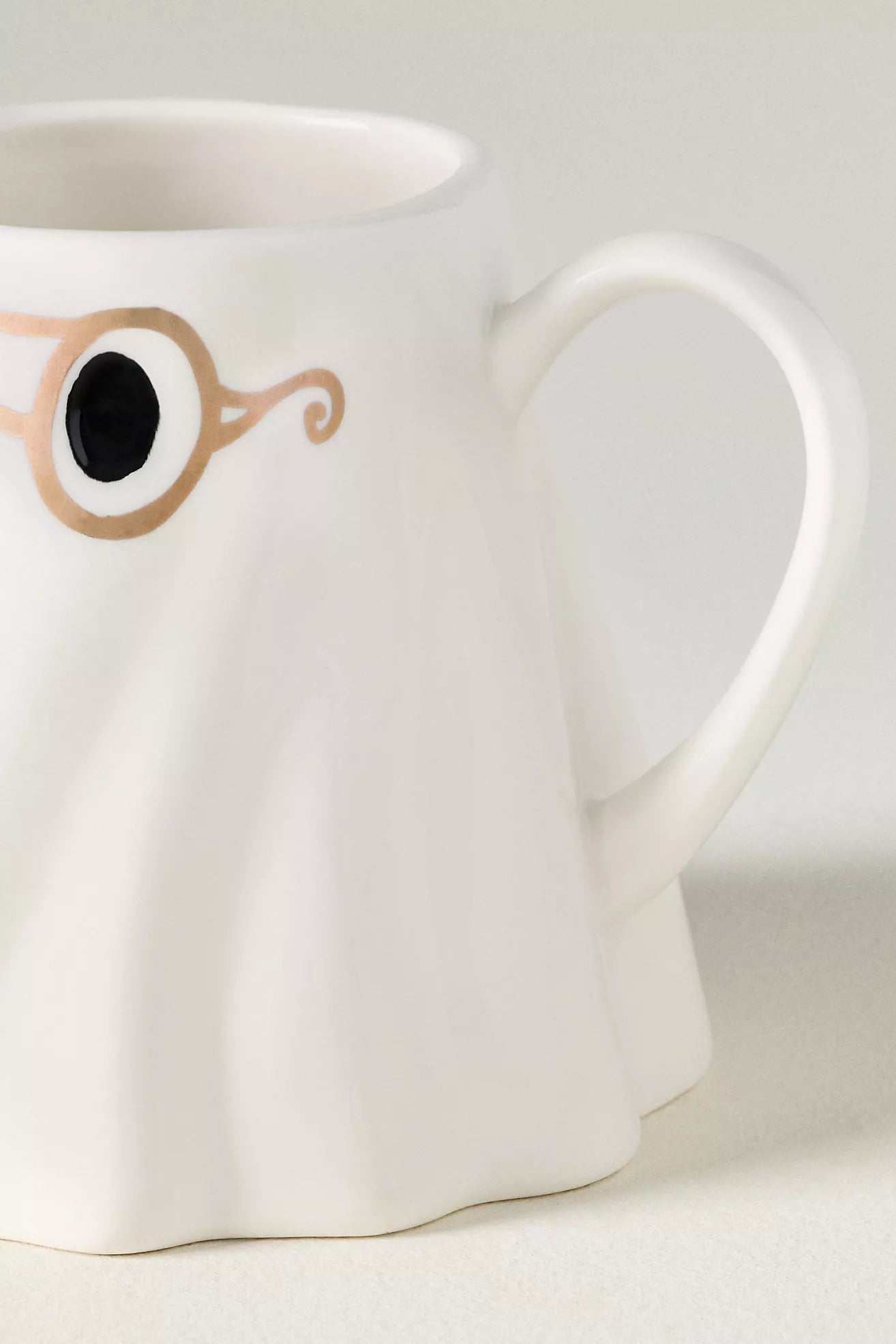 The Mud Fairy Stoneware 24k Gold Accent Ghost Mug