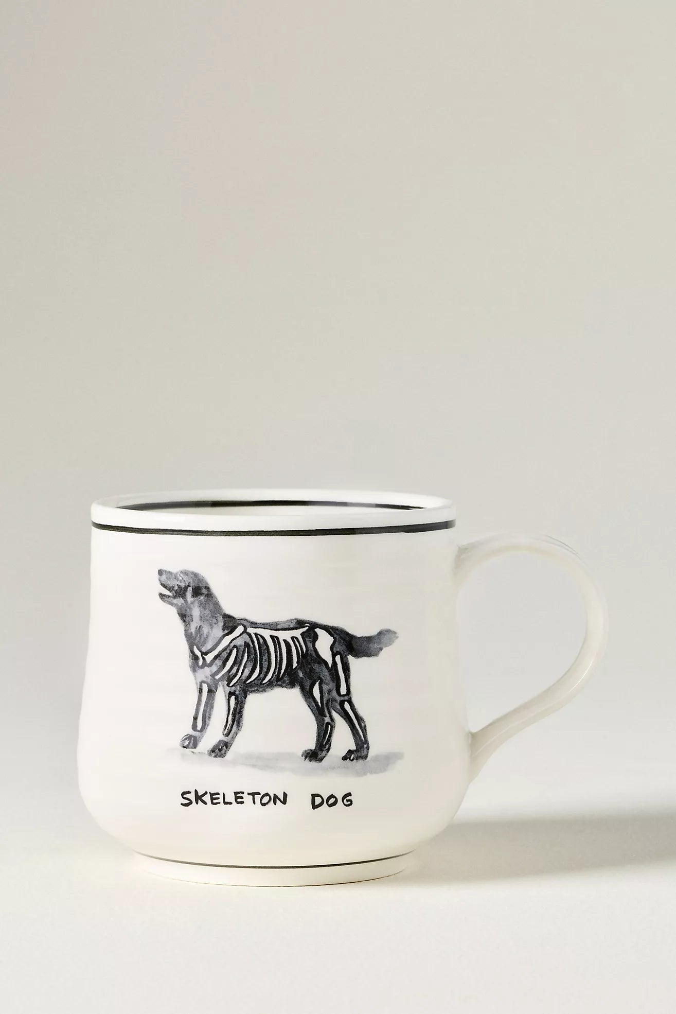 Molly Hatch Stoneware Halloween Dog Mug Skeleton Dog