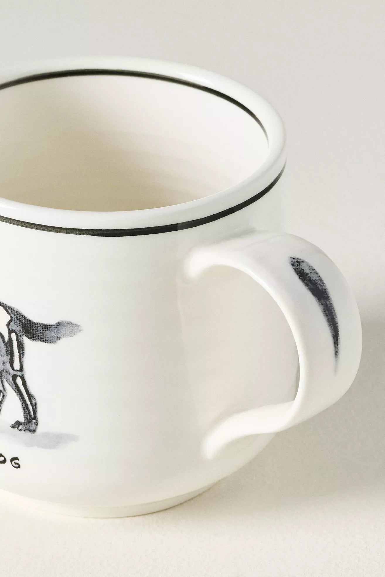 Molly Hatch Stoneware Halloween Dog Mug Skeleton Dog