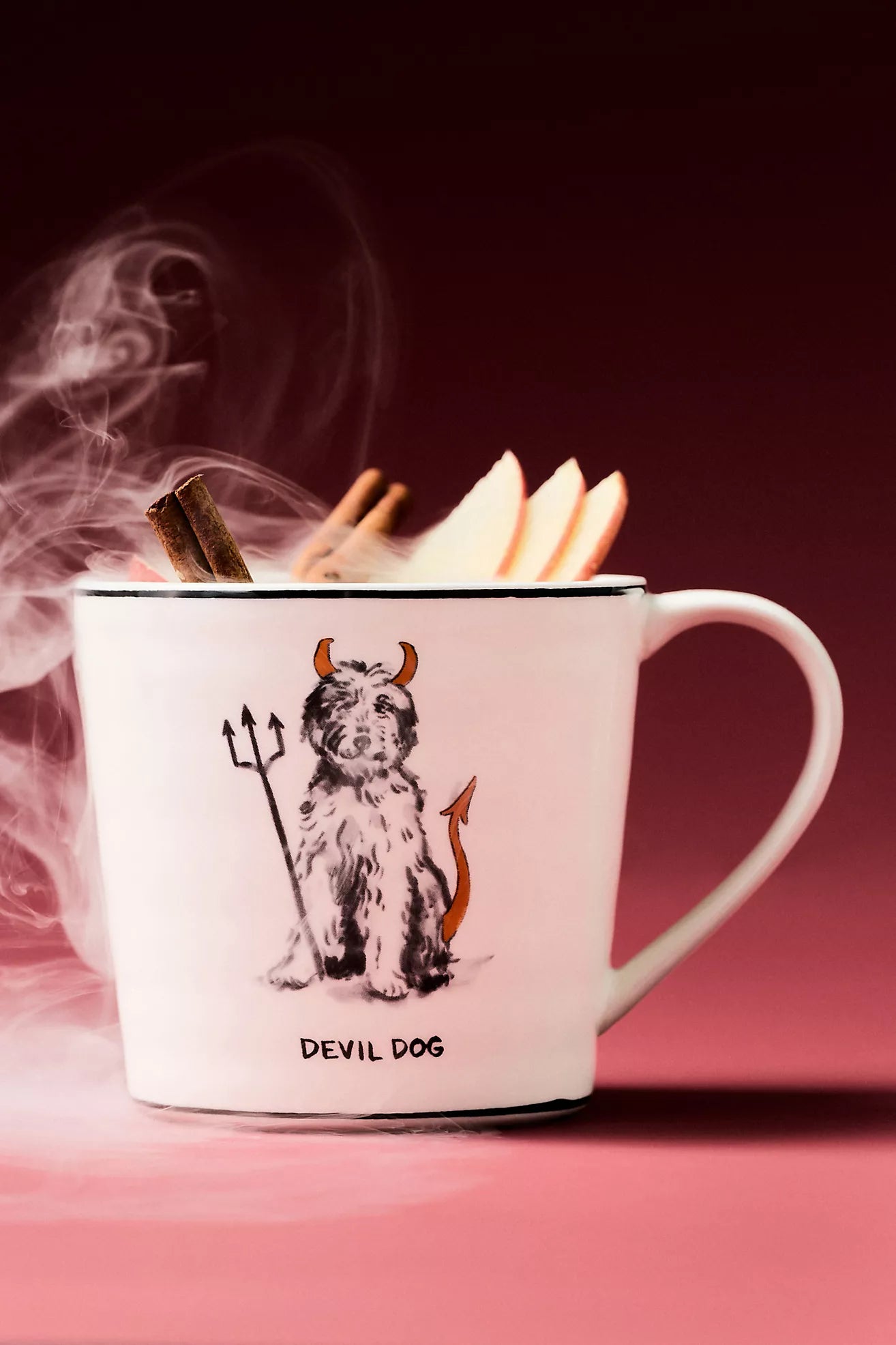 Molly Hatch Stoneware Halloween Dog Mug Devil Dog
