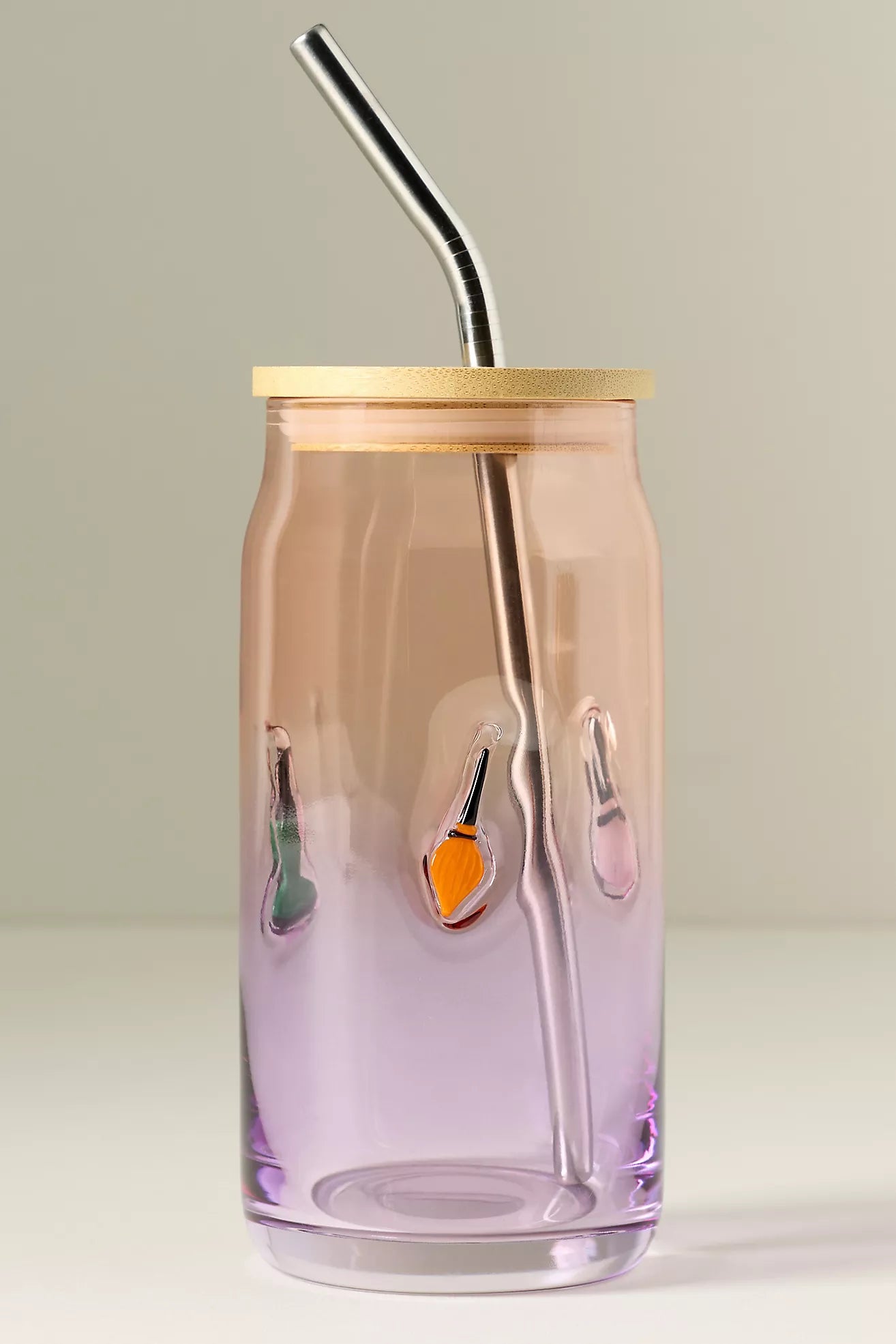 Mystic Halloween Icon Juice Glass Tumbler with Lid Brooms