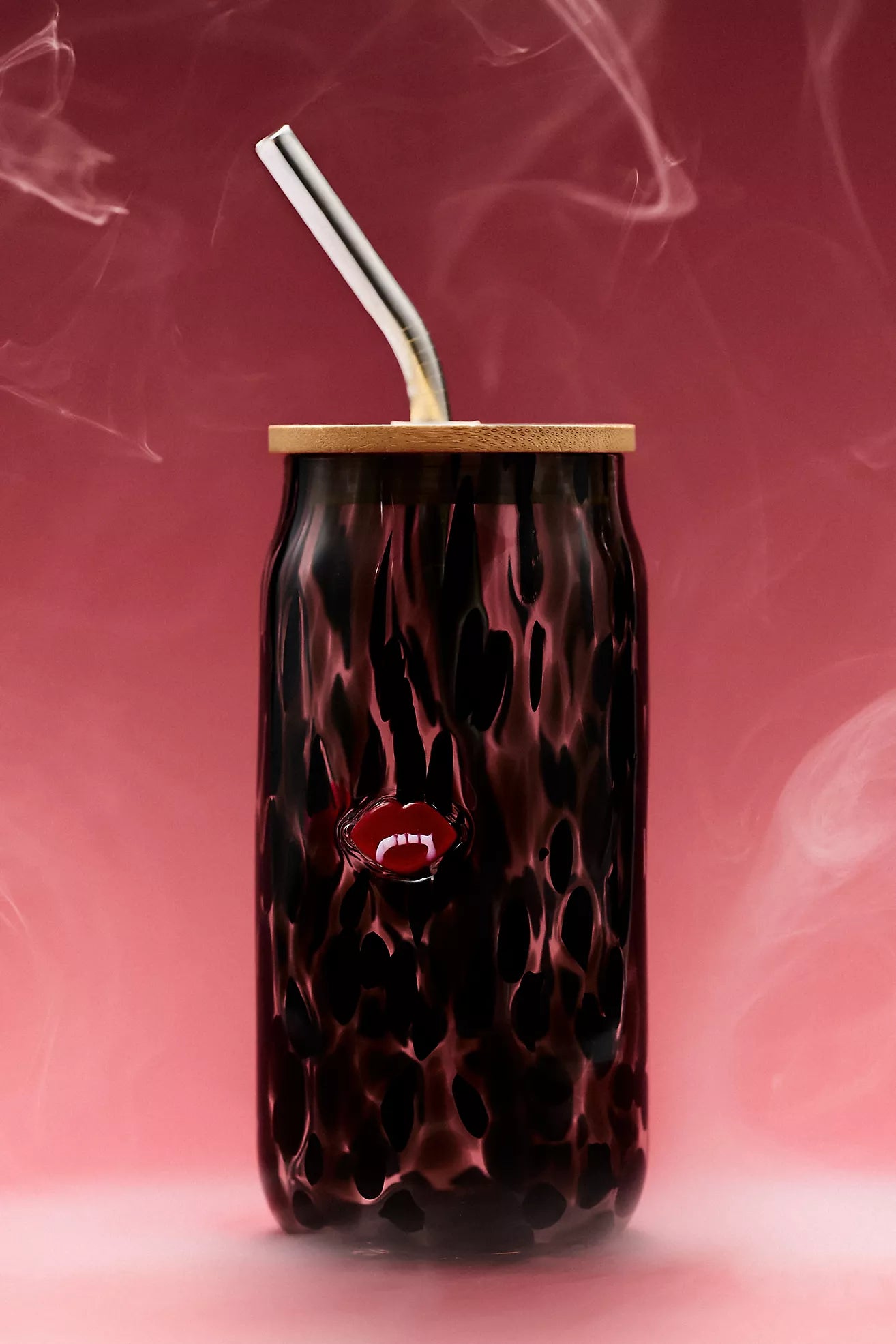Mystic Halloween Icon Juice Glass Tumbler with Lid Fangs
