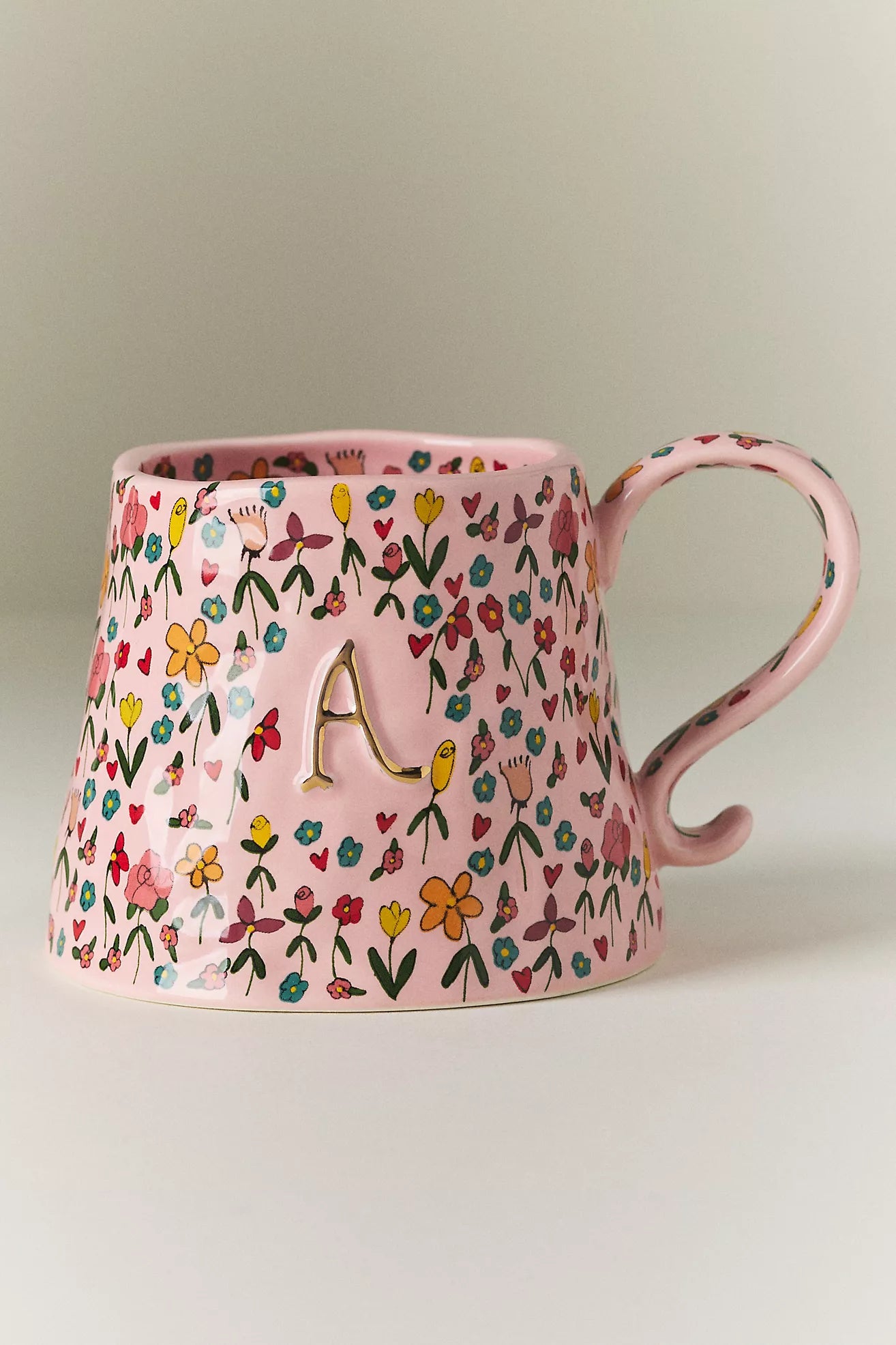 The Mud Fairy Stoneware 24k Gold Accent Monogram Mug