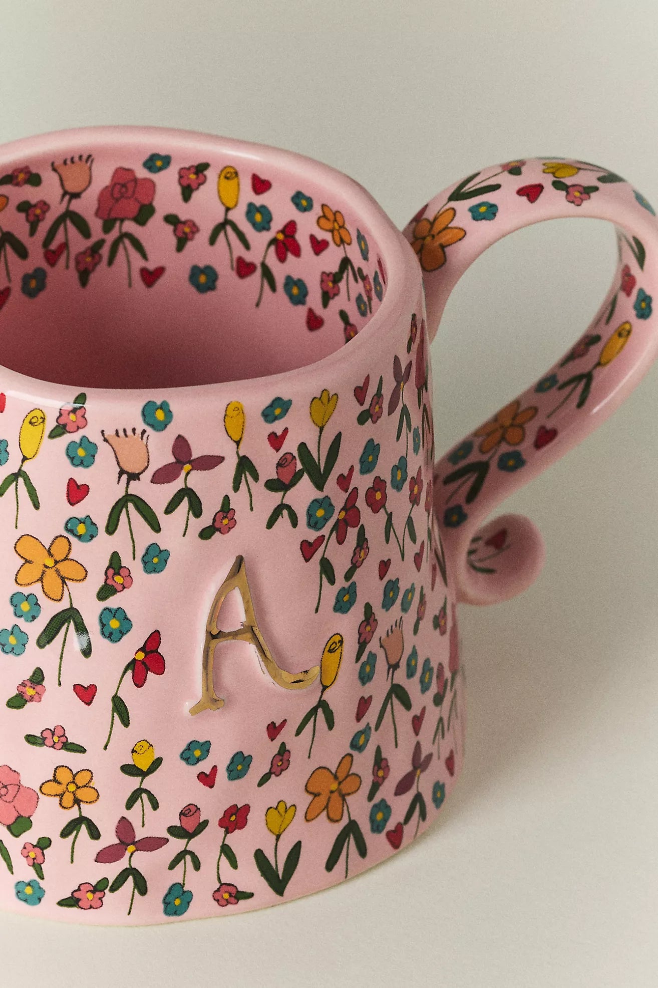 The Mud Fairy Stoneware 24k Gold Accent Monogram Mug