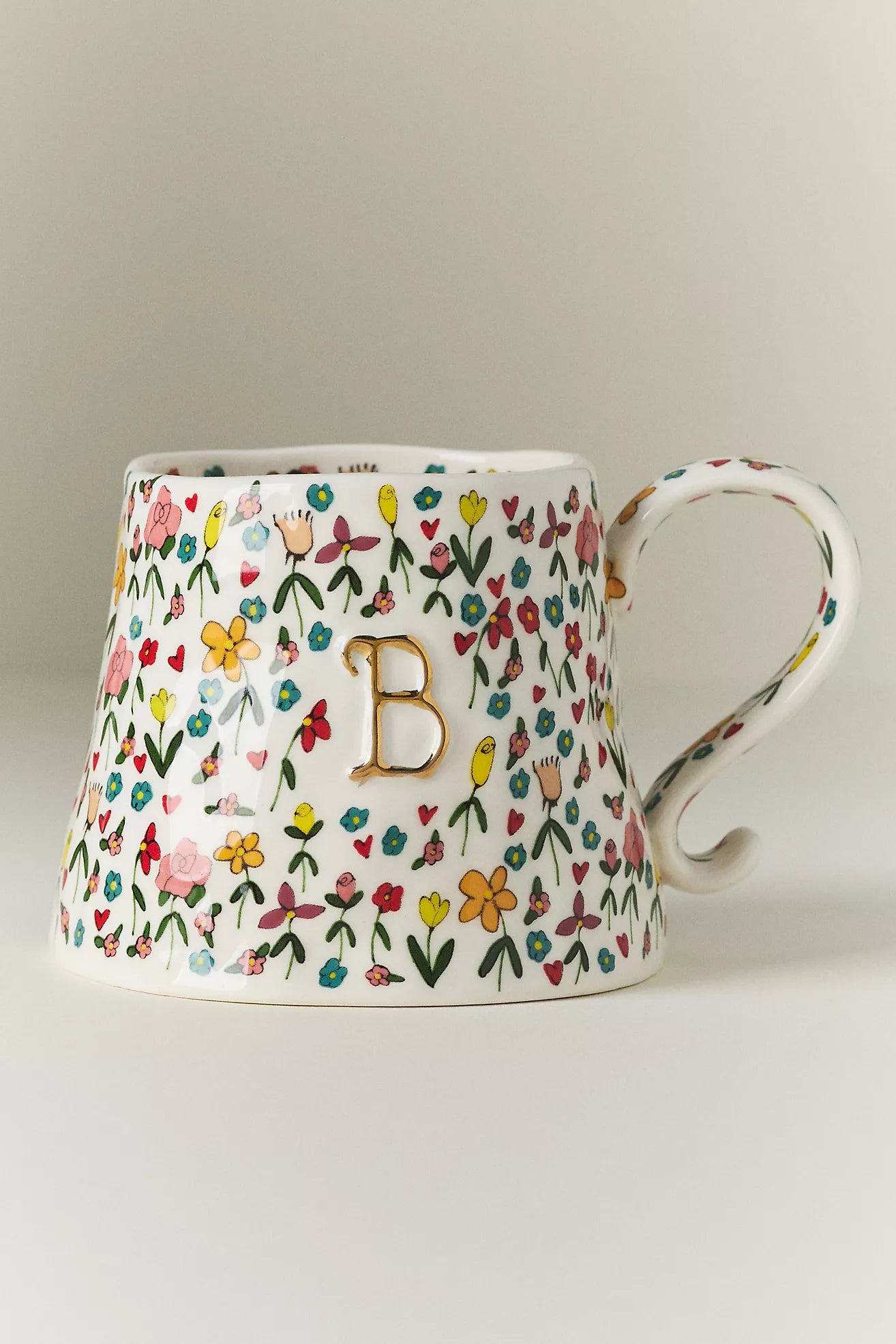 The Mud Fairy Stoneware 24k Gold Accent Monogram Mug