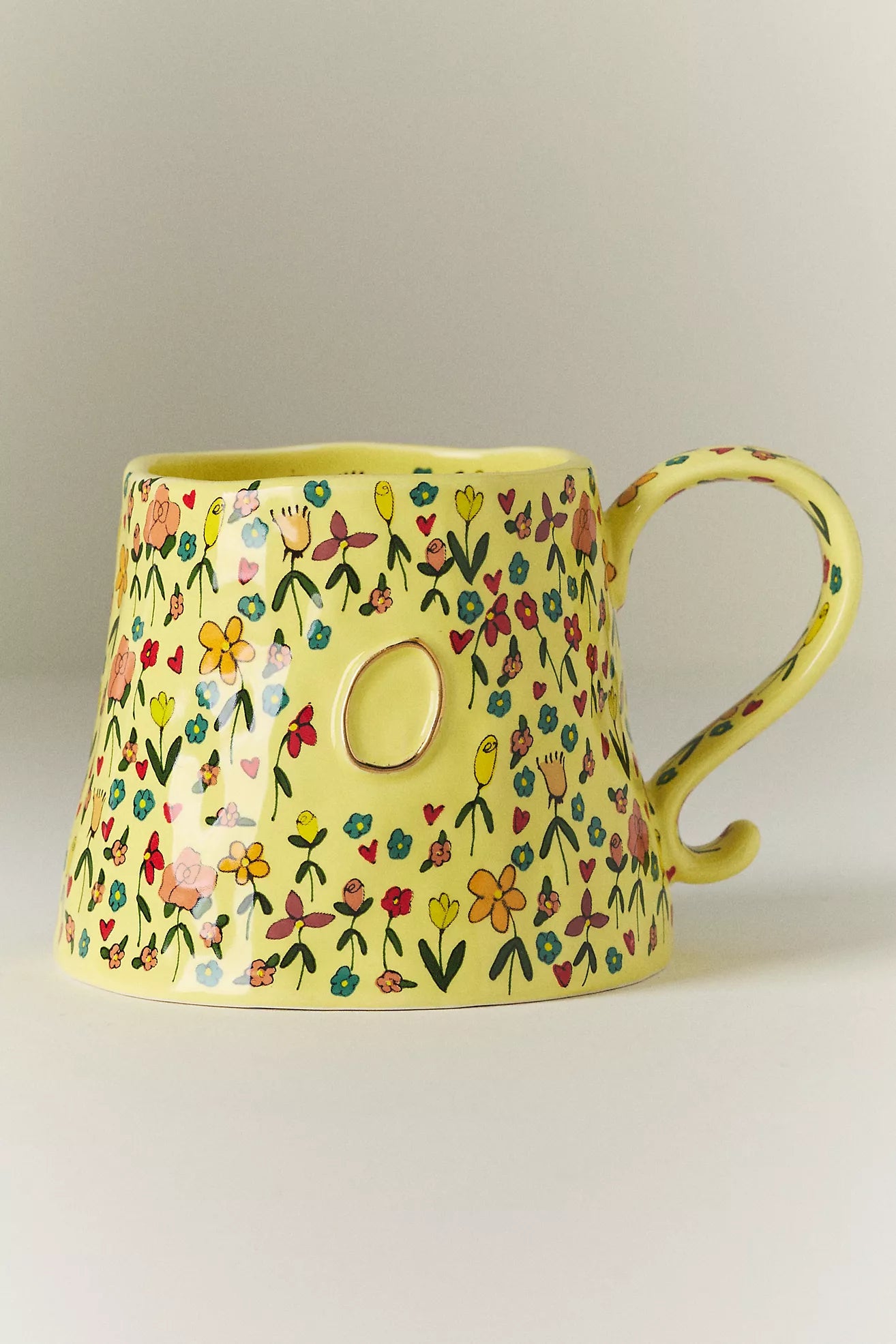 The Mud Fairy Stoneware 24k Gold Accent Monogram Mug
