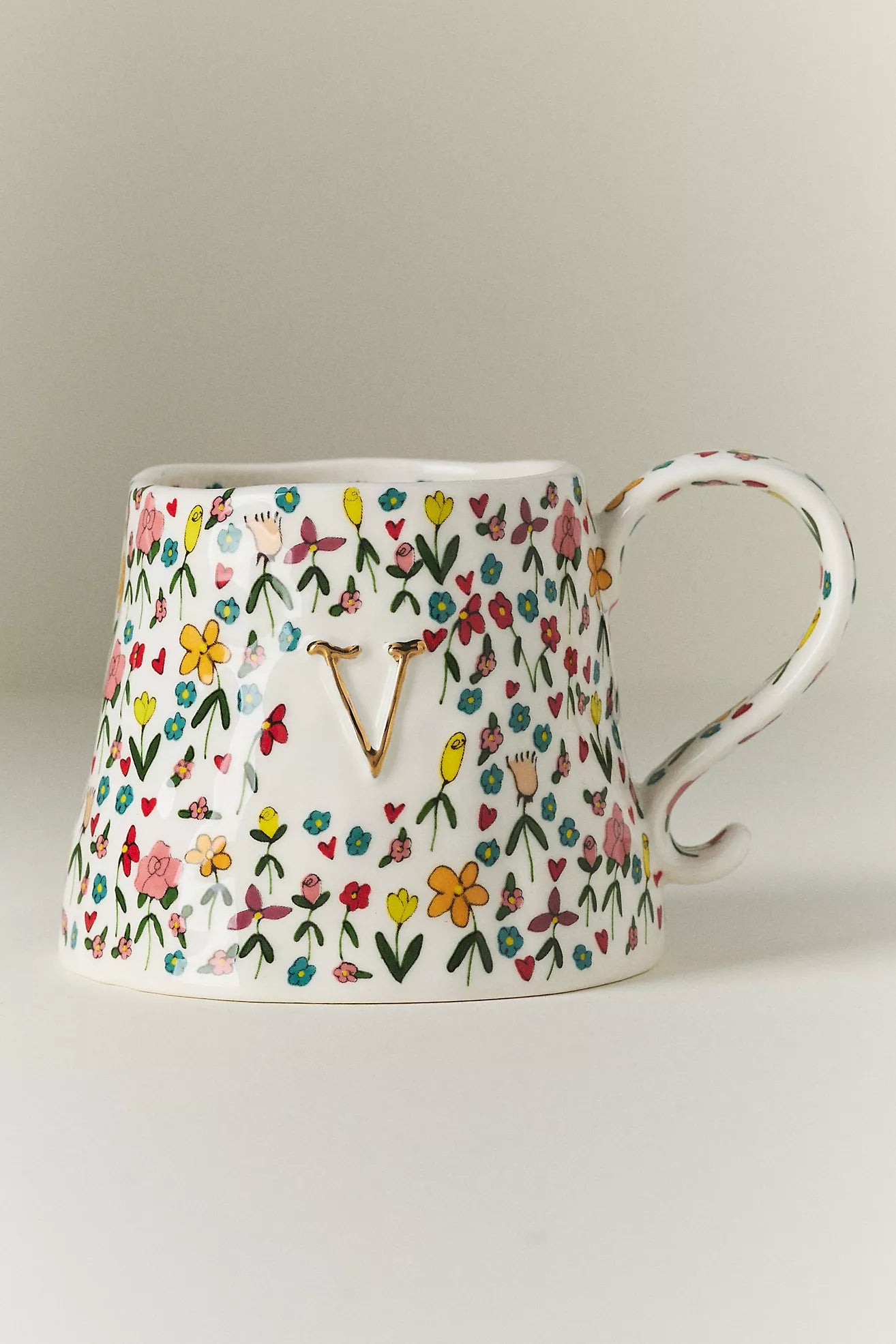 The Mud Fairy Stoneware 24k Gold Accent Monogram Mug