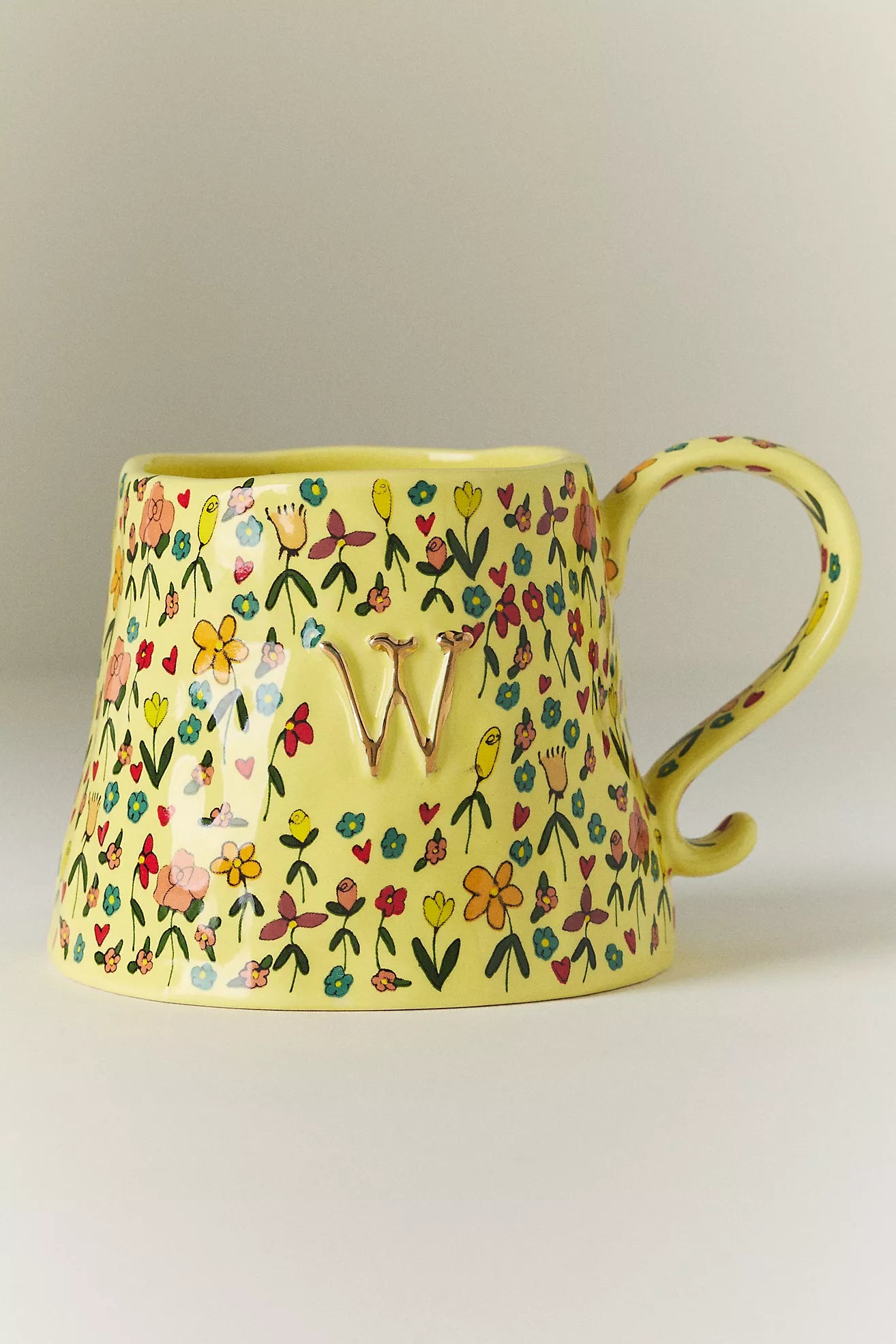 The Mud Fairy Stoneware 24k Gold Accent Monogram Mug