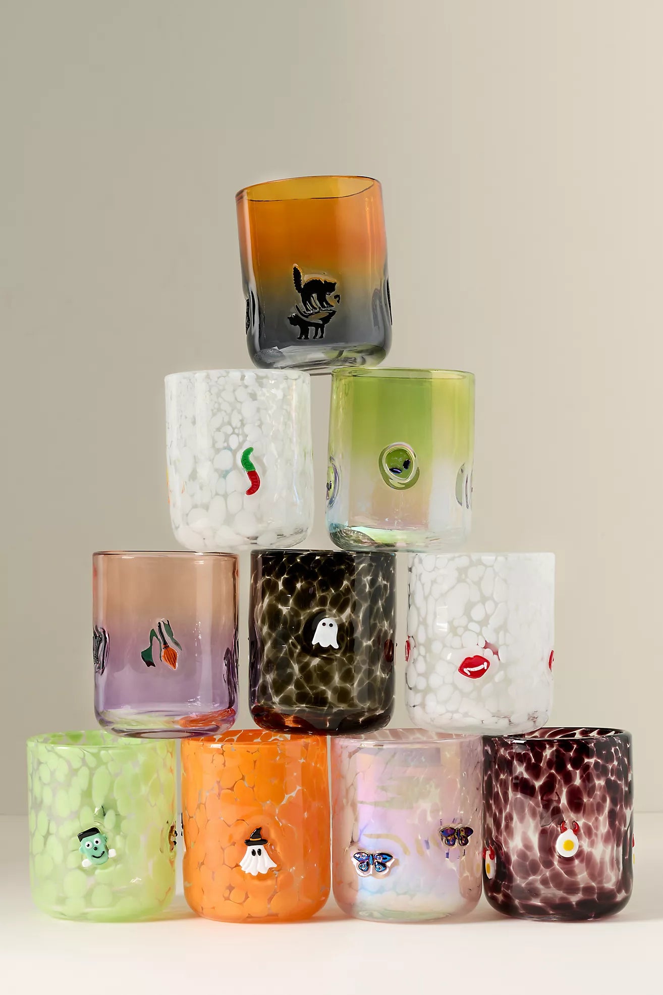 Mystic Halloween Icon Juice Glass Witch Ghost