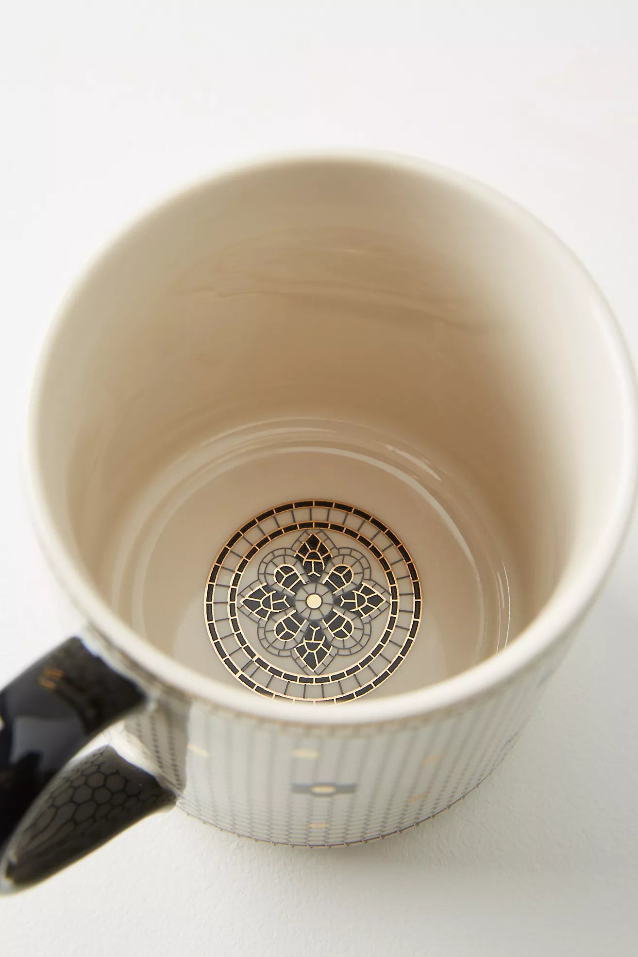 Bistro Tile Stoneware Mug: Monogram Edition Letter