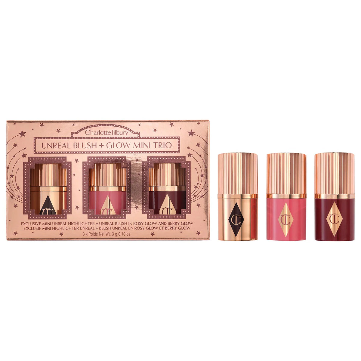 CHARLOTTE TILBURY Mini Unreal Blush + Glow Trio *PRE ORDER*