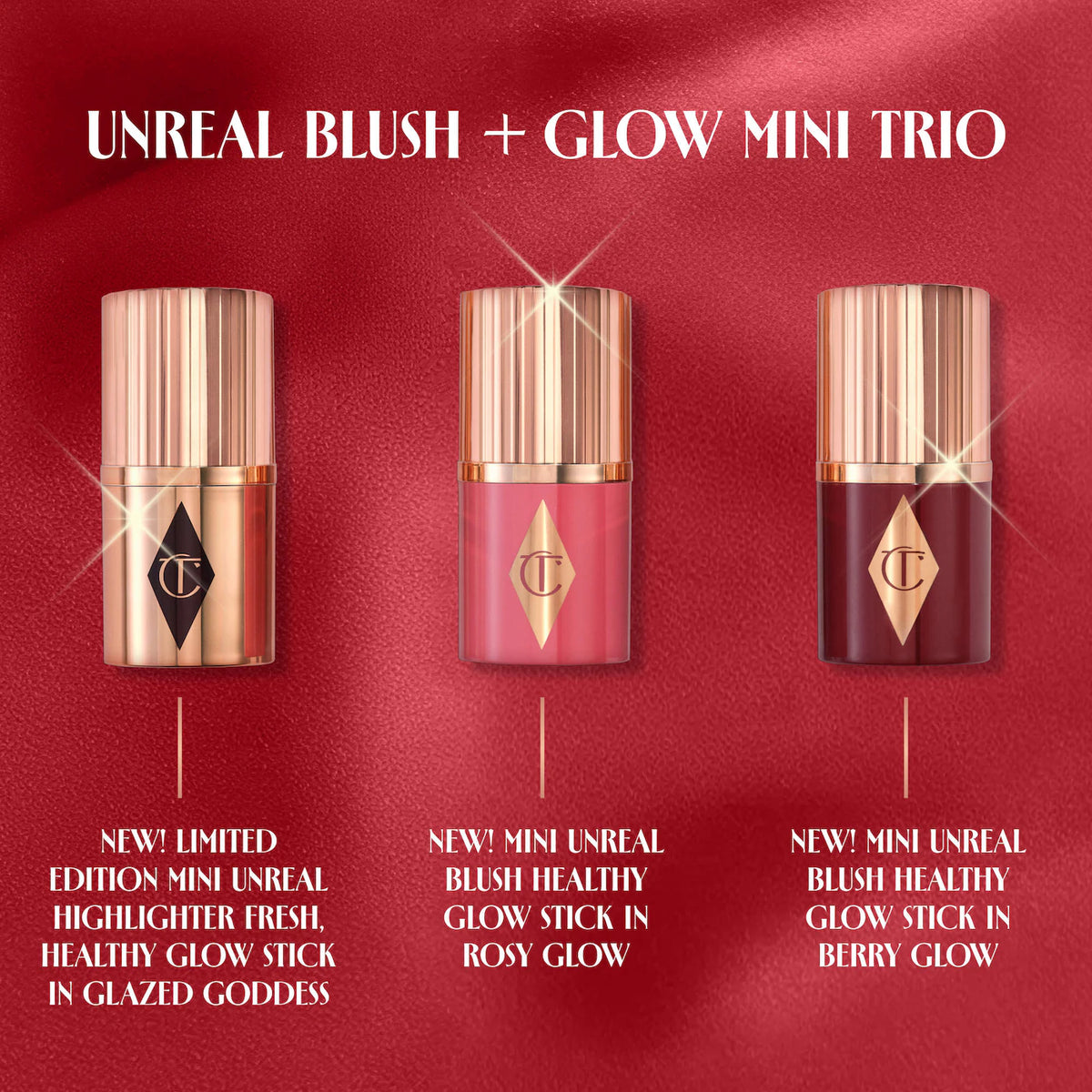 CHARLOTTE TILBURY Mini Unreal Blush + Glow Trio *PRE ORDER*