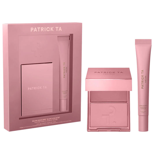 PATRICK TA Major Headlines Double-Take Crème & Powder Blush Duo & Lip Balm Makeup Gift Set *PRE ORDER*