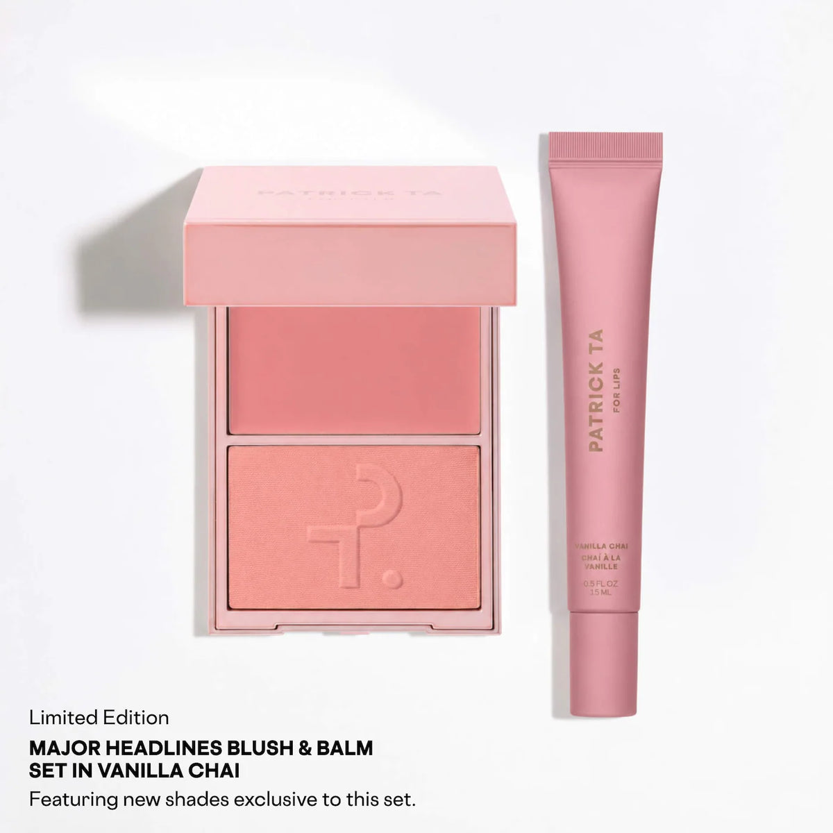 PATRICK TA Major Headlines Double-Take Crème & Powder Blush Duo & Lip Balm Makeup Gift Set *PRE ORDER*