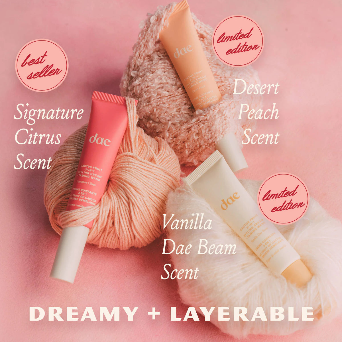 DAE Mini Cactus Fruit 3-in-1 Styling Cream Taming Wand Trio Set *PRE ORDER*