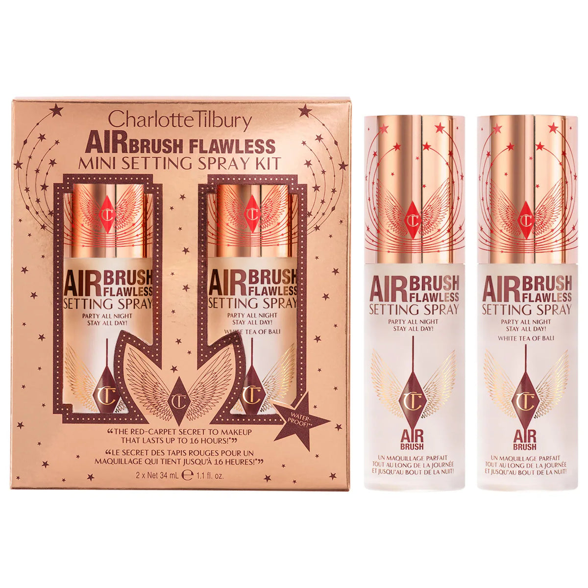 CHARLOTTE TILBURY Mini Airbrush Flawless Hydrating & Waterproof Setting Spray Duo Gift Set *PRE ORDER*