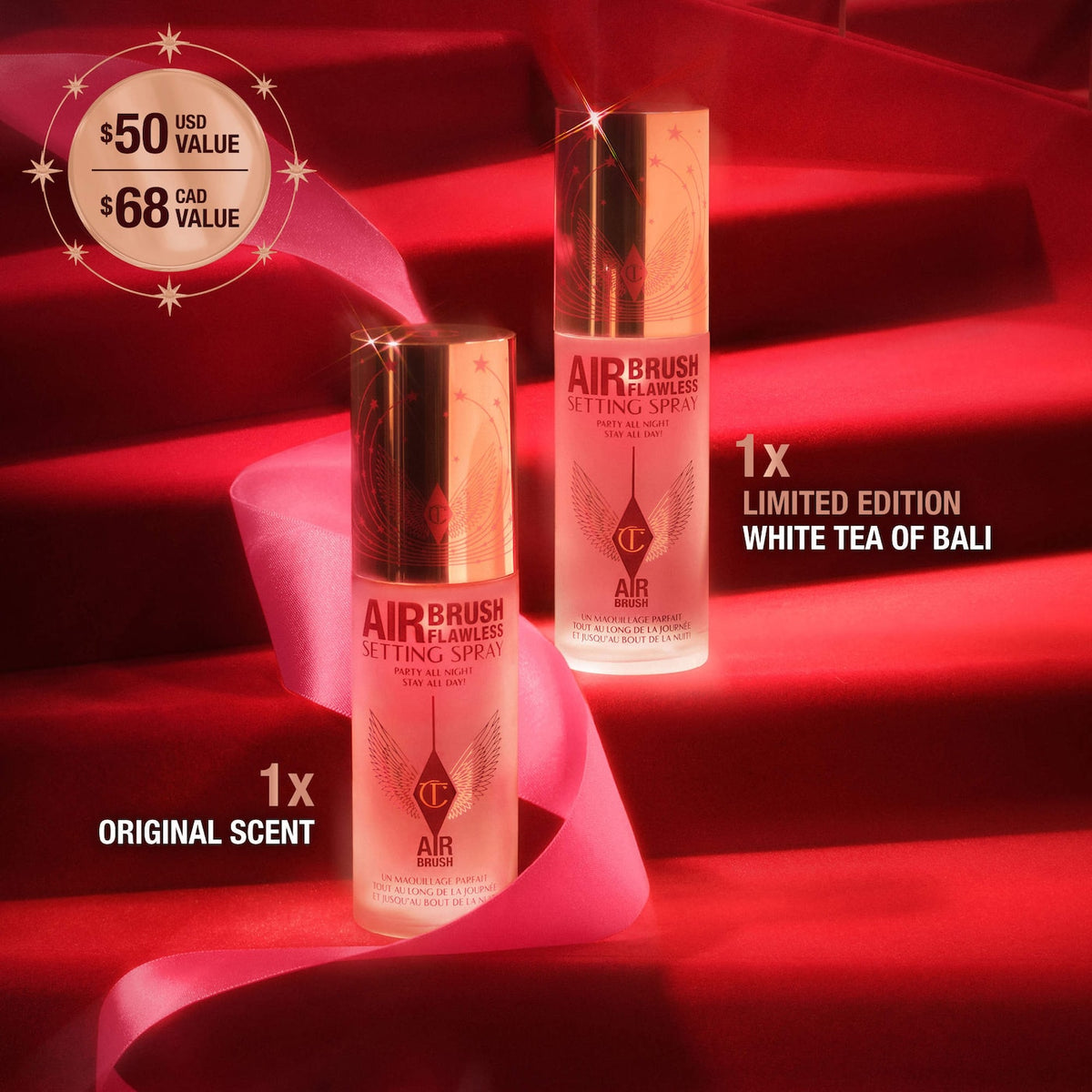 CHARLOTTE TILBURY Mini Airbrush Flawless Hydrating & Waterproof Setting Spray Duo Gift Set *PRE ORDER*