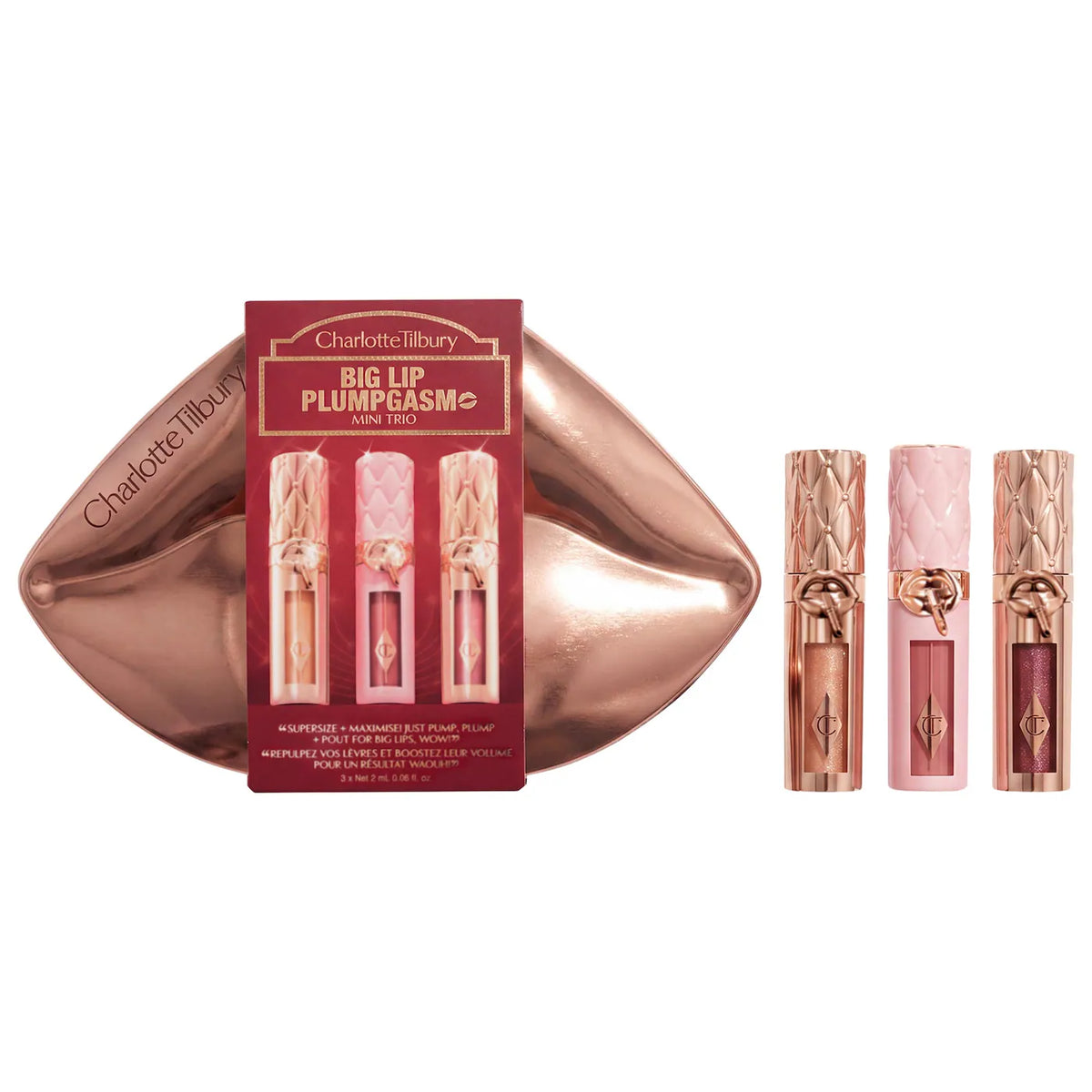 CHARLOTTE TILBURY Mini Big Lip Plumpgasm Plumping Lip Gloss Trio Makeup Gift Set *PRE ORDER*